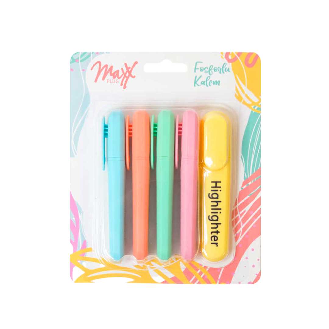 MAXX FOSFORLU KALEM PASTEL 5 RENK MX-636 1