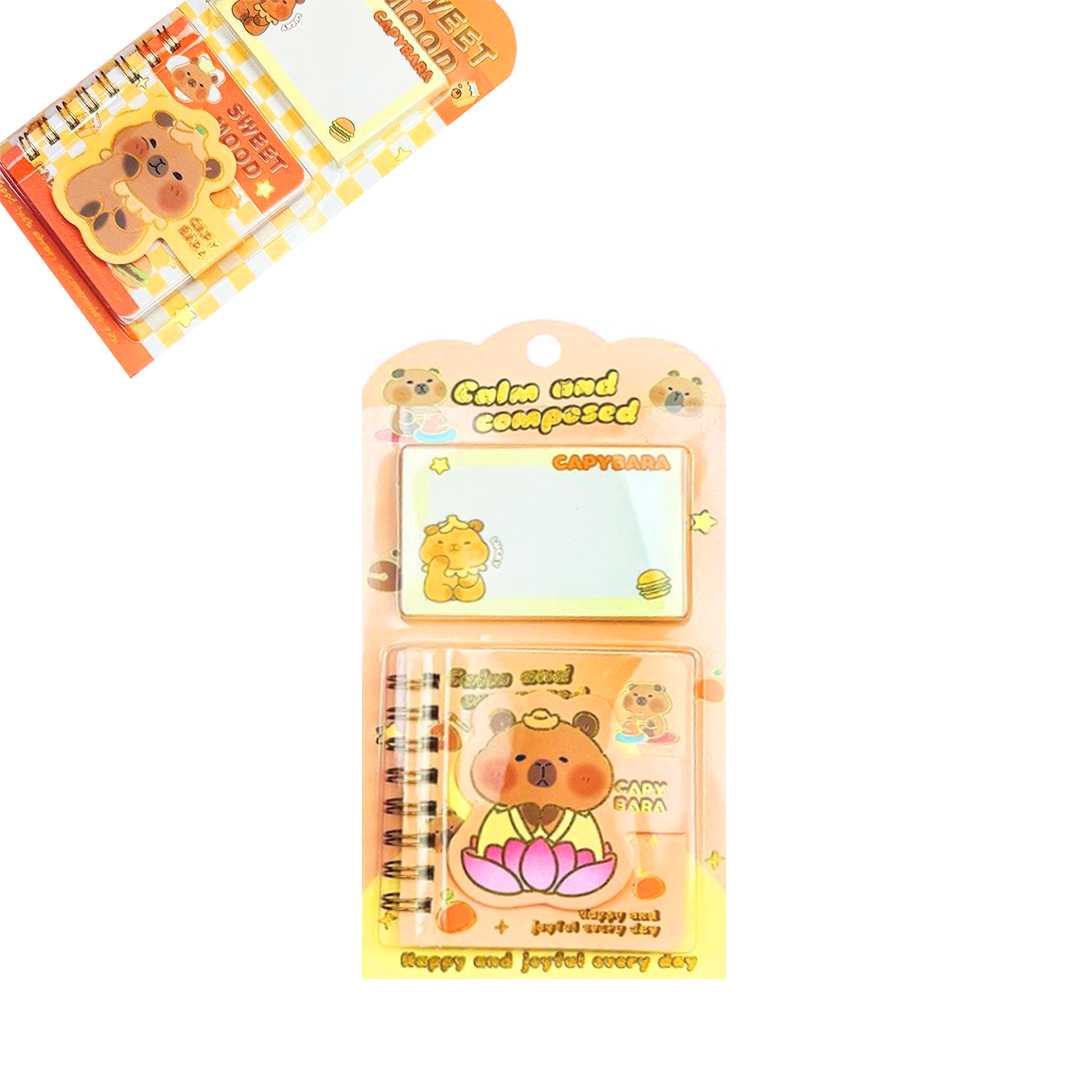 CAPYBARA MİNİ NOT DEFTERİ + POSTİT SET 303-2 1421 24 LÜ 1