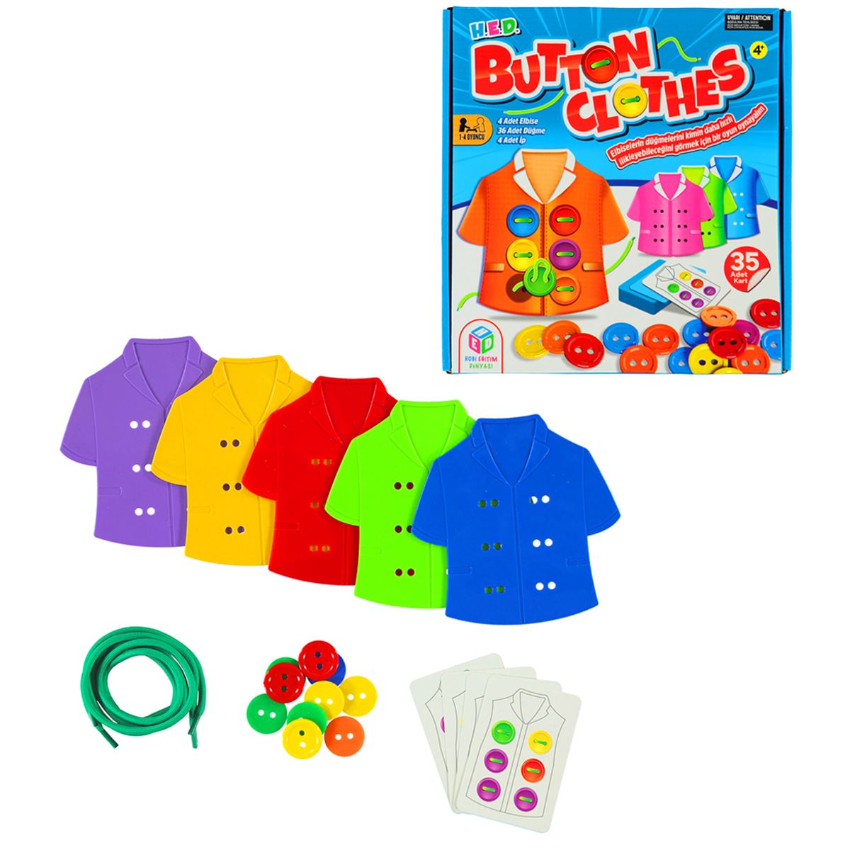 HOBİ KUTU OYUNU HED725 BUTTON CLOTHES 4+ 1