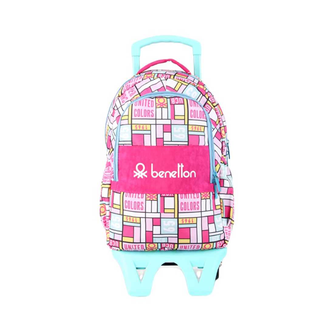 BENETTON OKUL ÇANTASI UNİTED COLORS ÇEKÇEKLİ 76111 ÇİFT BÖLMELİ 1