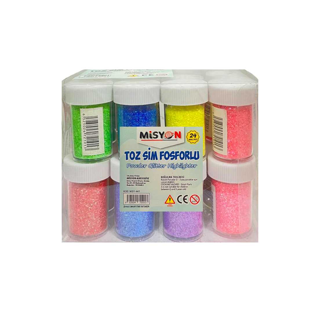 MİSYON TOZ SİM TUZLUK FOSFORLU KARIŞIK 6 RENK 24 LÜ MSY-441 1