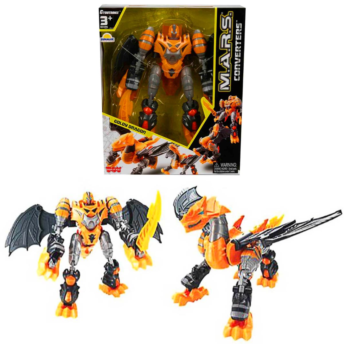 SUNMAN CYBOTRONİX MARS CONVERTERS 4116-4118 T-REX DÖNÜŞEN DİNOZOR ROBOT 3+ 1