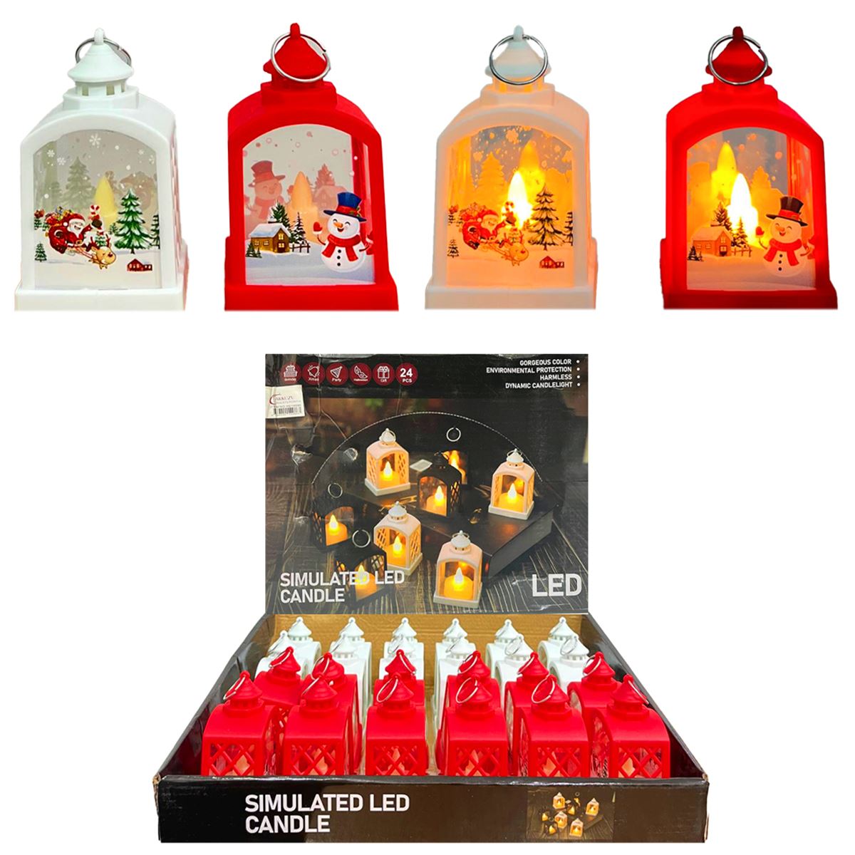 SİMULATED LED CANDLE FENER HS14086 YILBAŞI SÜSÜ PİLLİ IŞIKLI PLASTİK KÜÇÜK 24 LÜ 1