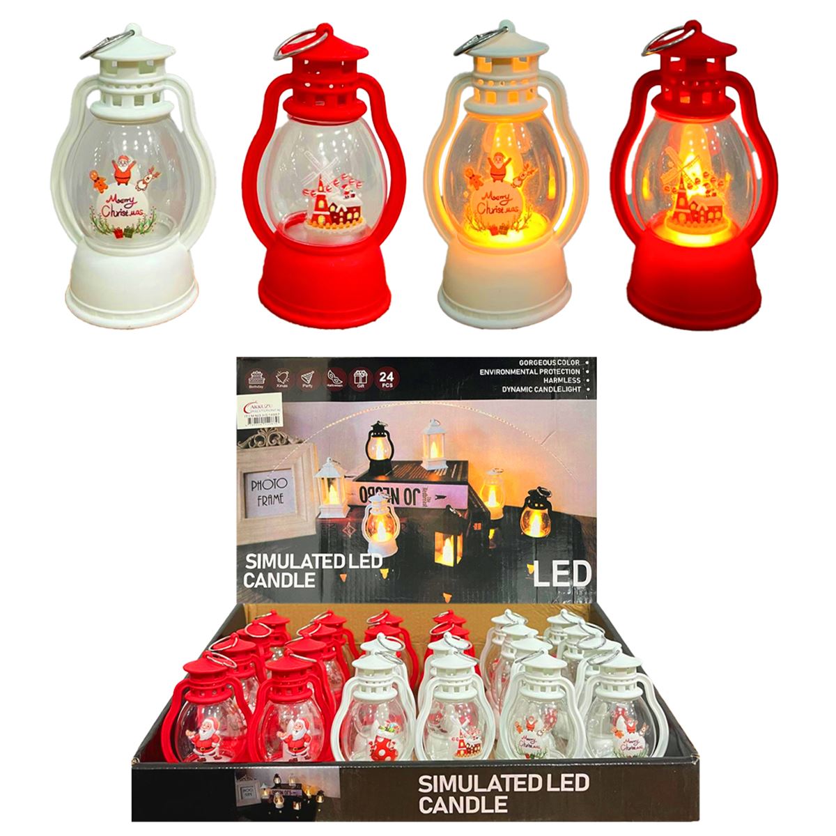 SİMULATED LED CANDLE FENER HS14087 YILBAŞI SÜSÜ PİLLİ IŞIKLI PLASTİK KÜÇÜK 24 LÜ 1