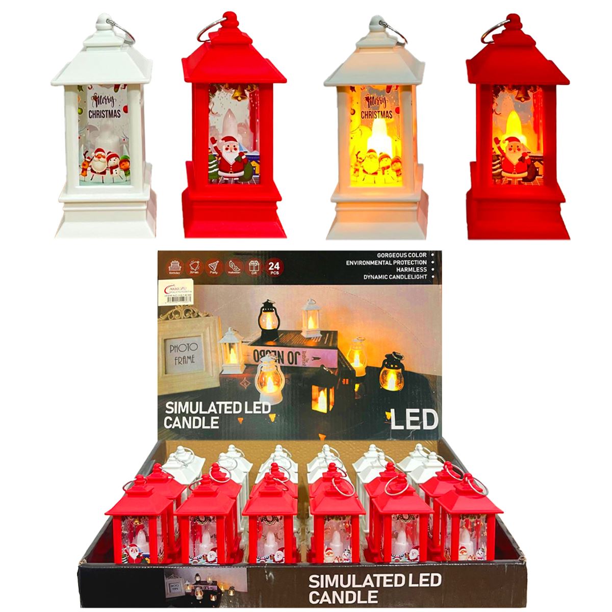 SİMULATED LED CANDLE FENER HS14088 YILBAŞI SÜSÜ PİLLİ IŞIKLI PLASTİK KÜÇÜK 24 LÜ 1