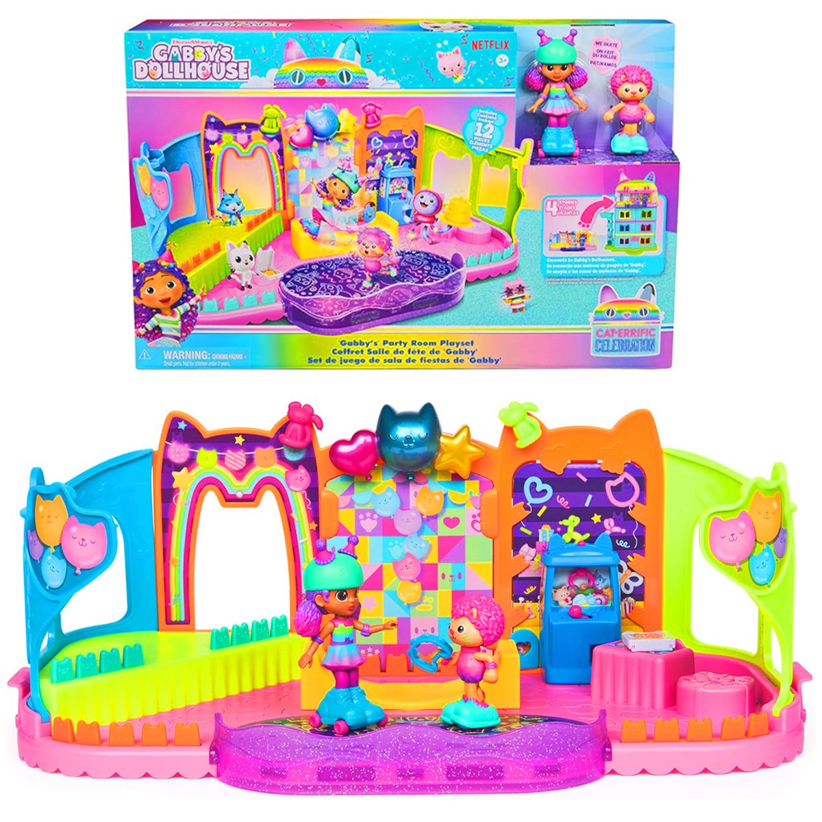 SPİN MASTER GABBYS DOLLHOUSE 6069755 TAVAN ARASI PATEN PARTİSİ FİGÜR OYUN SETİ 3+ 1