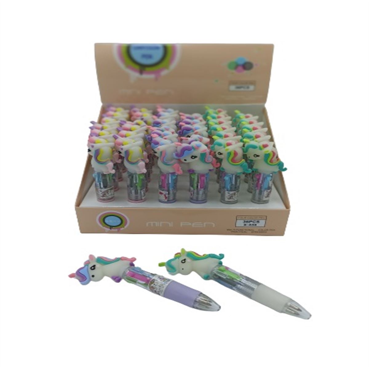 MAXX TÜKENMEZ KALEM E-556 4 UNİCORN MİNİ RENKLİ 36 LI 1
