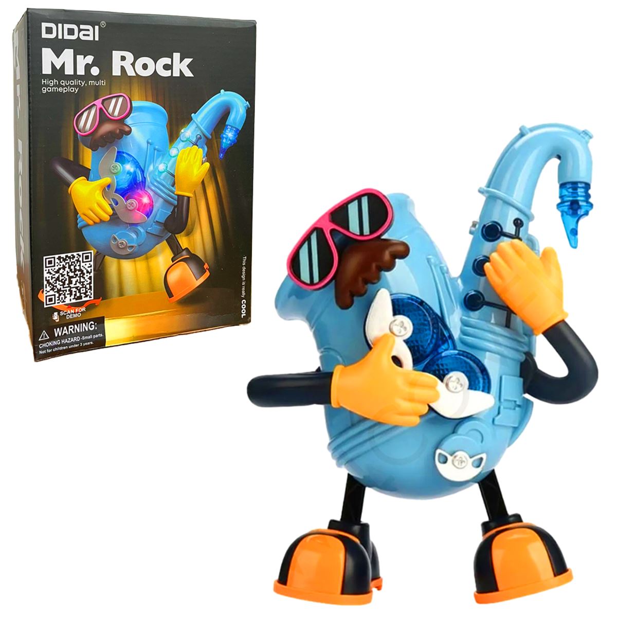 AKZ MR ROCK 0811-19 YÜRÜYEN SAKSAFON MÜZİKLİ IŞIKLI PİLLİ 3+ PLASTİK OYUNCAK 1