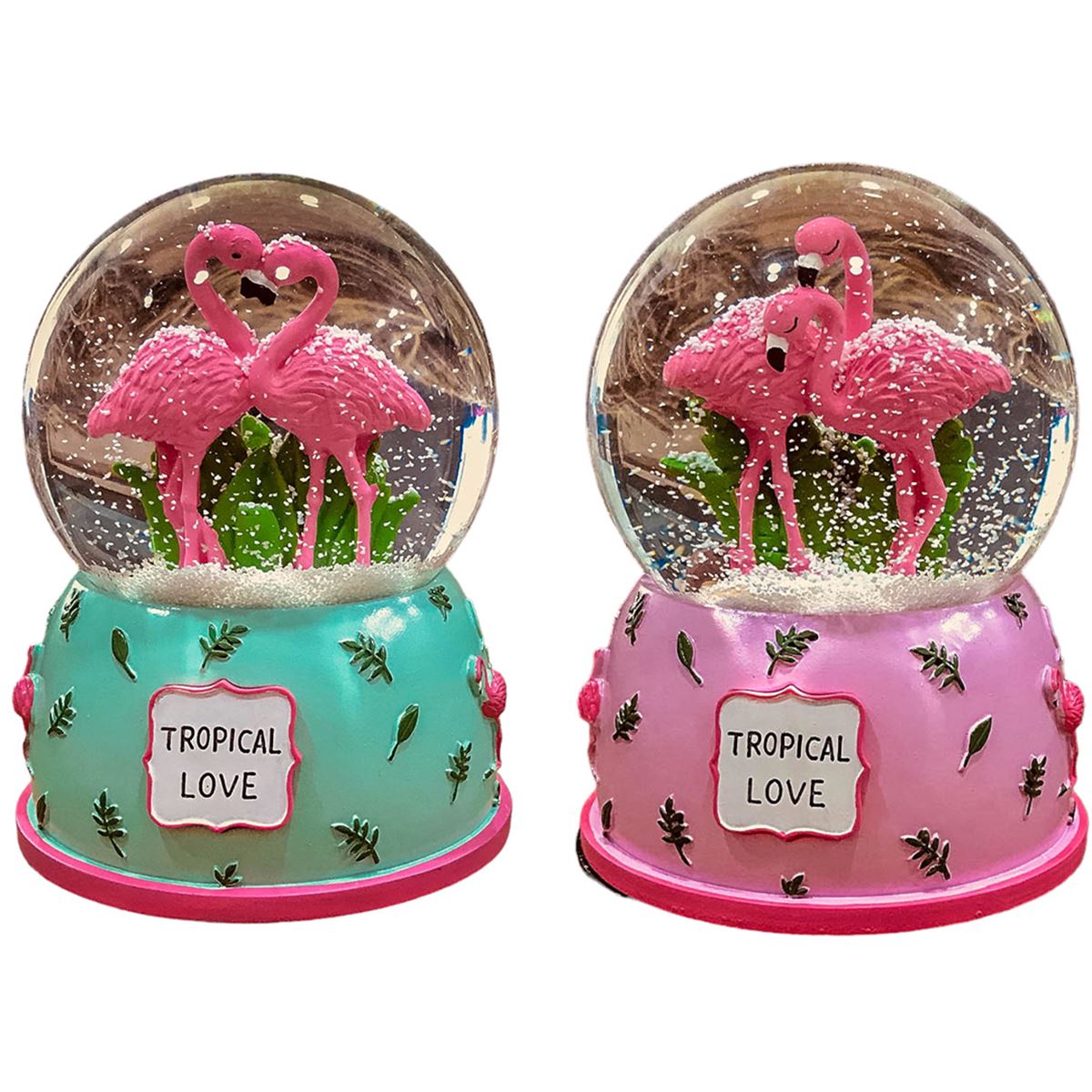 YLZ KAR KÜRESİ 80-45 ORTA FLAMİNGO SESLİ IŞIKLI 1