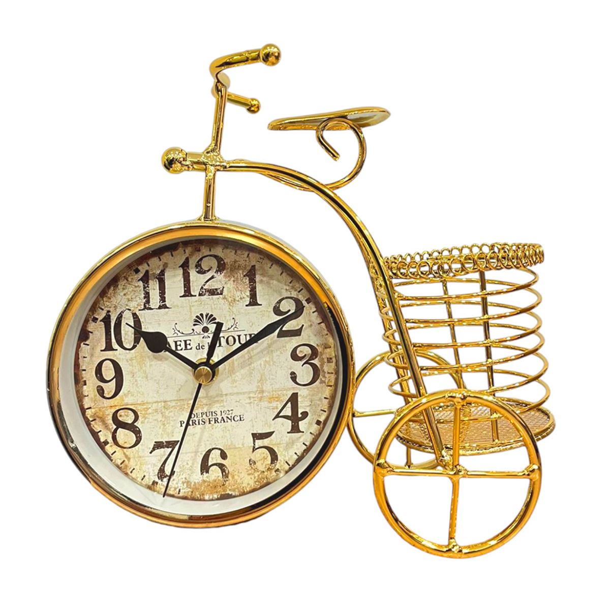 YLZ BİBLO T1426 MASA SAATİ METAL BİSİKLET DETAYLI 22X10X19 CM 1