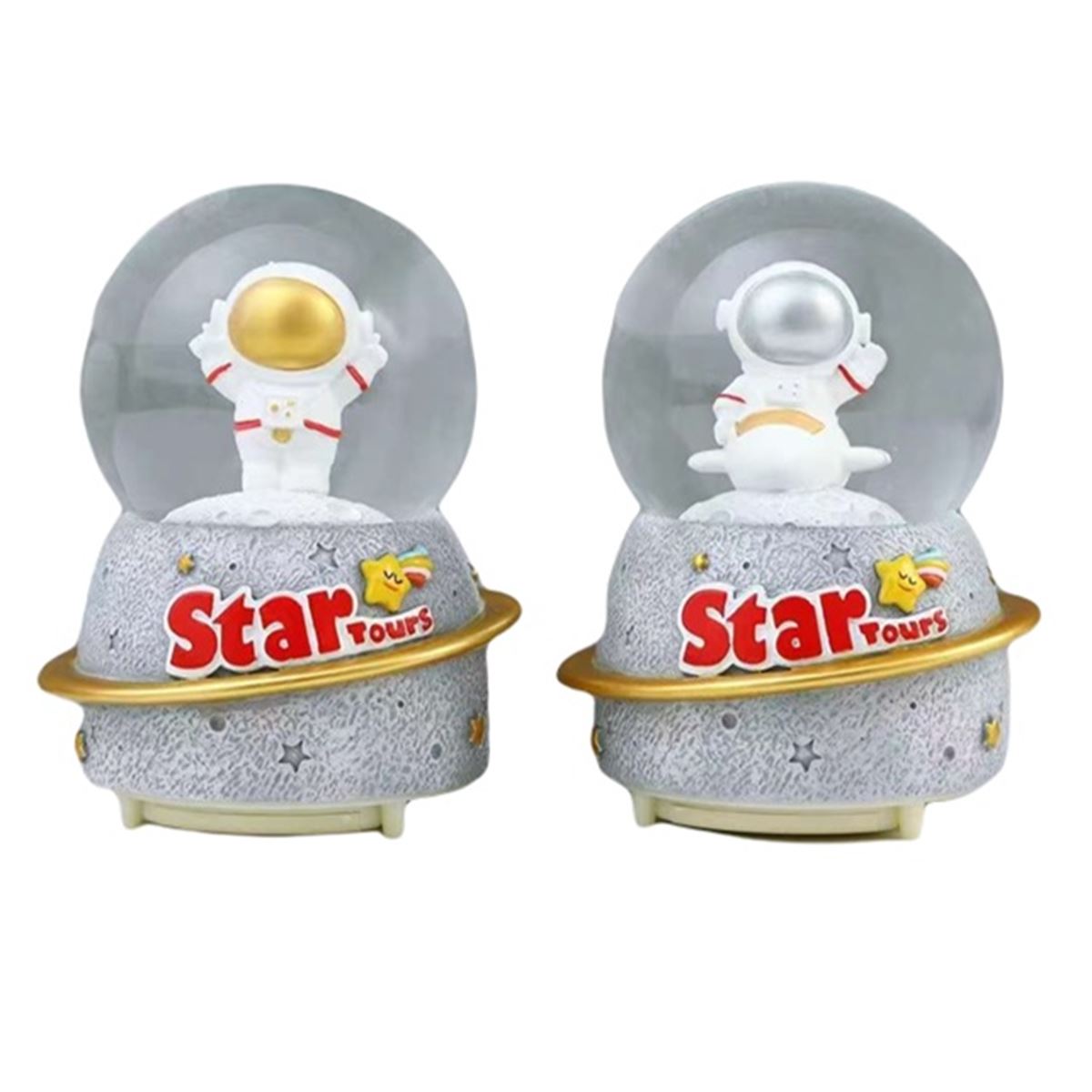 YLZ KAR KÜRESİ JM21Y38 ASTRONOT STAR TOURS ORTA SESLİ IŞIKLI 1