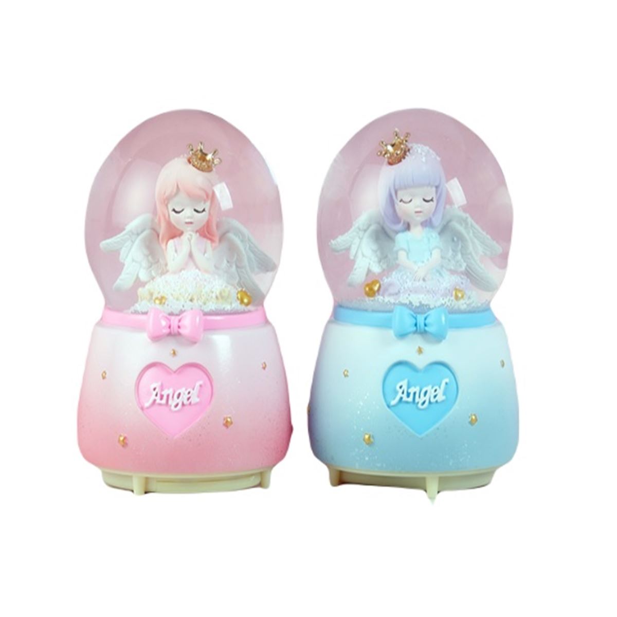 YLZ KAR KÜRESİ JM21Y43 MELEK KIZ ORTA SESLİ IŞIKLI 1