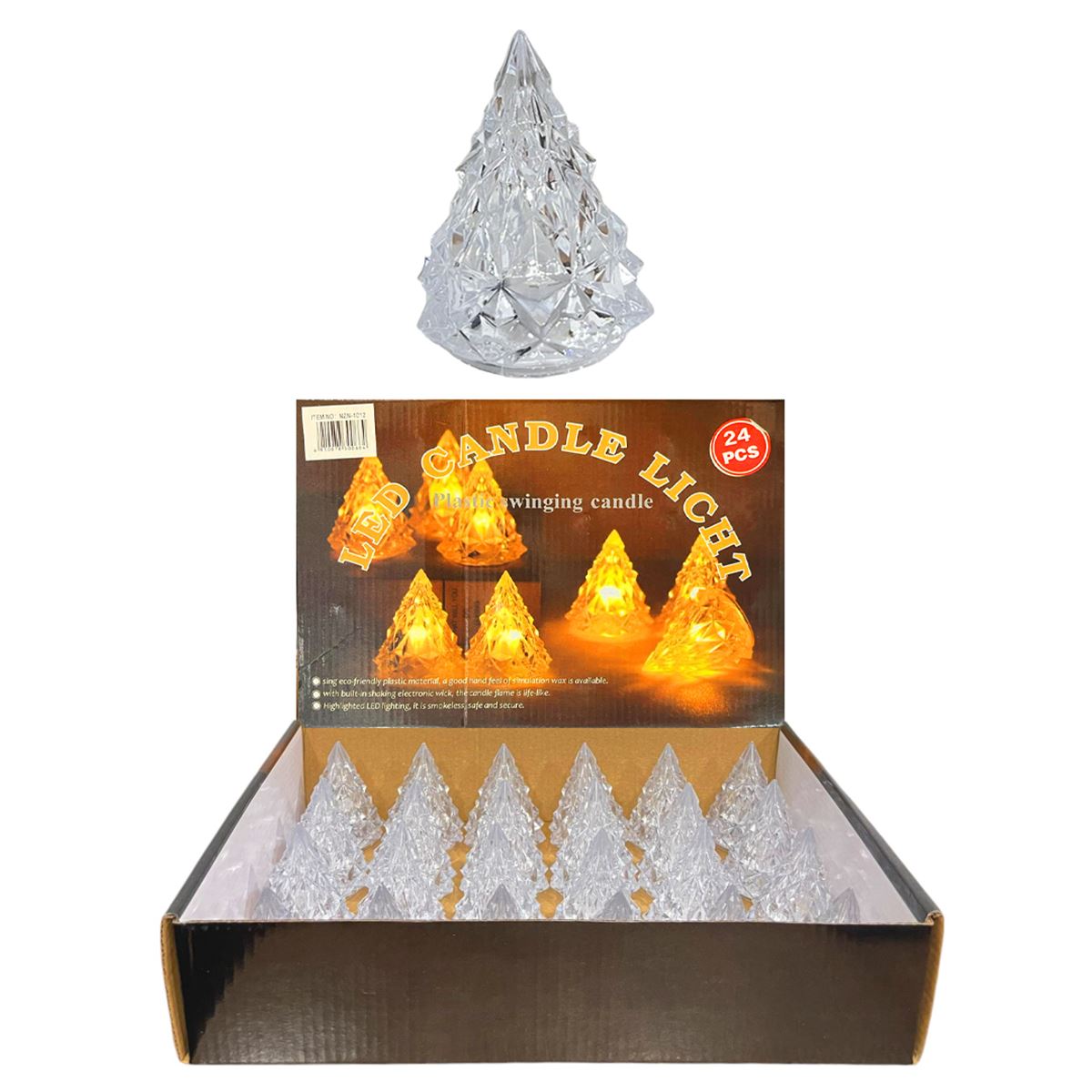 LED CANDLE LİGHT YILBAŞI PİLLİ IŞIKLI AĞAÇ NZN-1012 PLASTİK MİNİ 24 LÜ 1