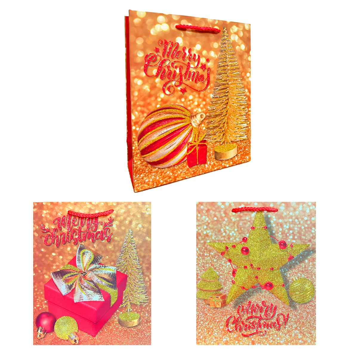 YLZ HEDİYE ÇANTASI YLZ1351 S KARTON YILBAŞI TEMALI 19.5X23.5 12 Lİ 1