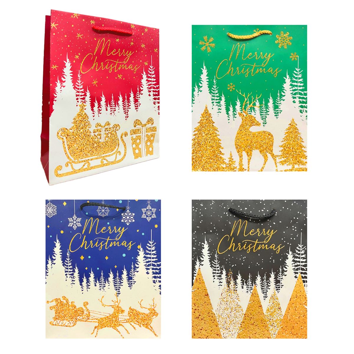 YLZ HEDİYE ÇANTASI YLZ2030 S KARTON YILBAŞI TEMALI 19.5X23.5 12 Lİ 1