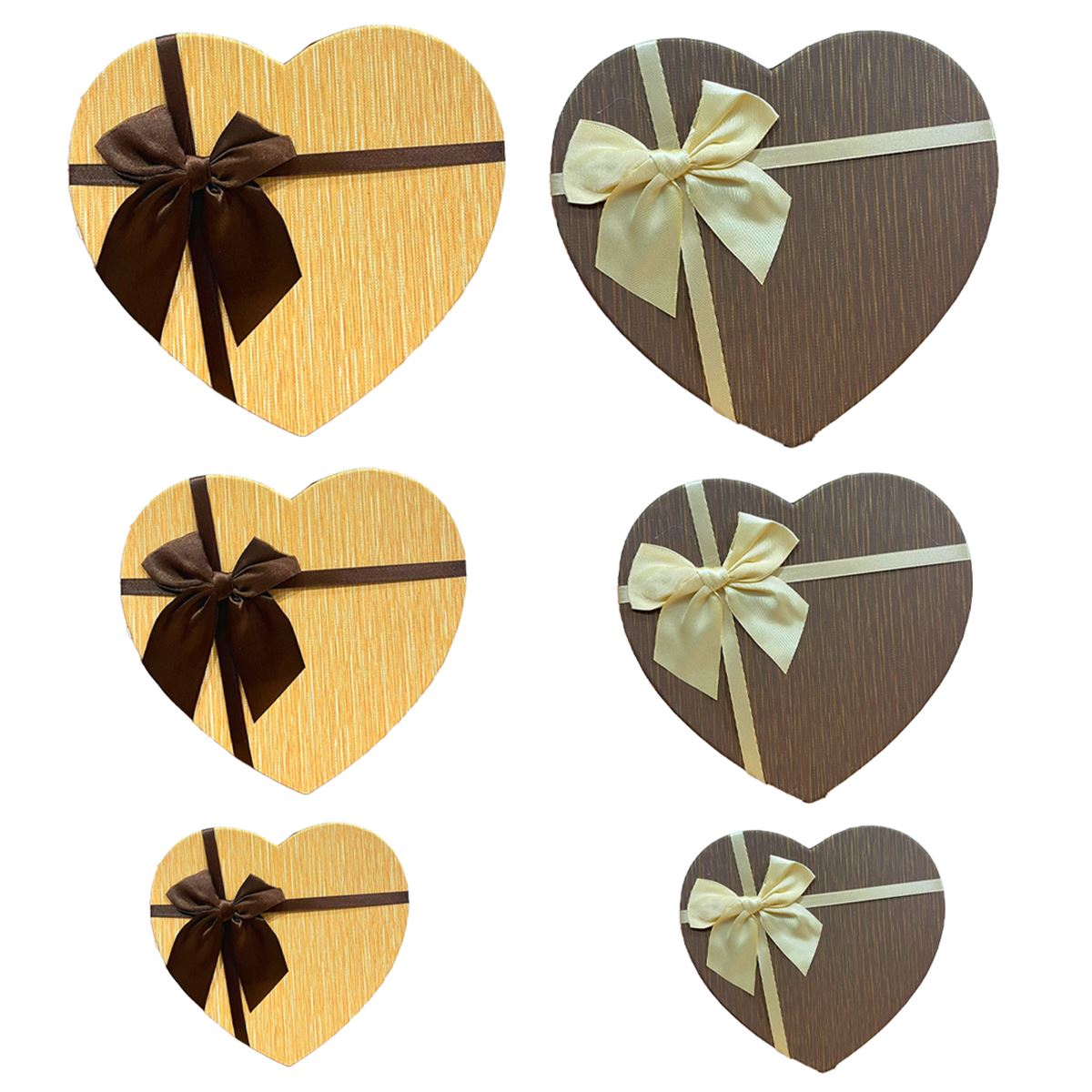 YLZ HEDİYE KUTUSU YLZ-C2-2026 KAHVE KALP 3 LÜ SET 1