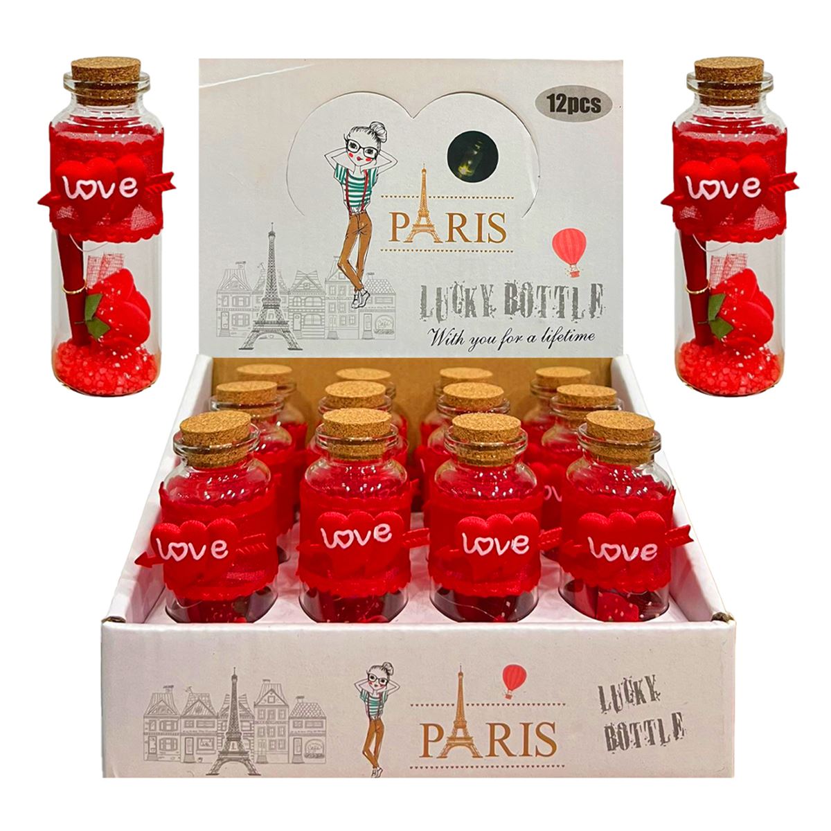 LUCKY BOTTLE CAM DİLEK ŞİŞESİ 6009 LOVE MİNİ 12 Lİ 1