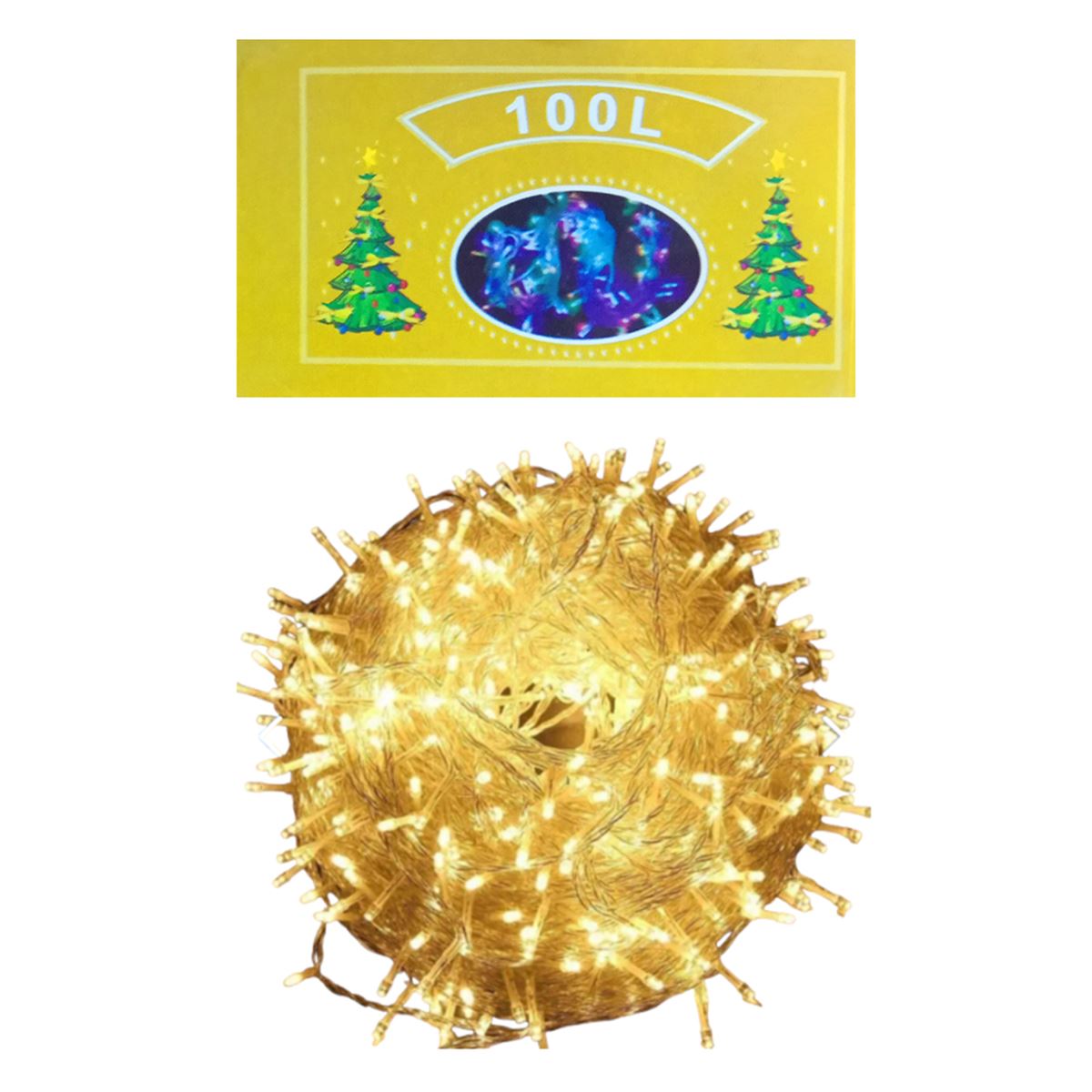 YILBAŞI SÜSÜ 100 L F-8889 PİRİNÇ LED IŞIK GÜNIŞIĞI 10x5x6 1