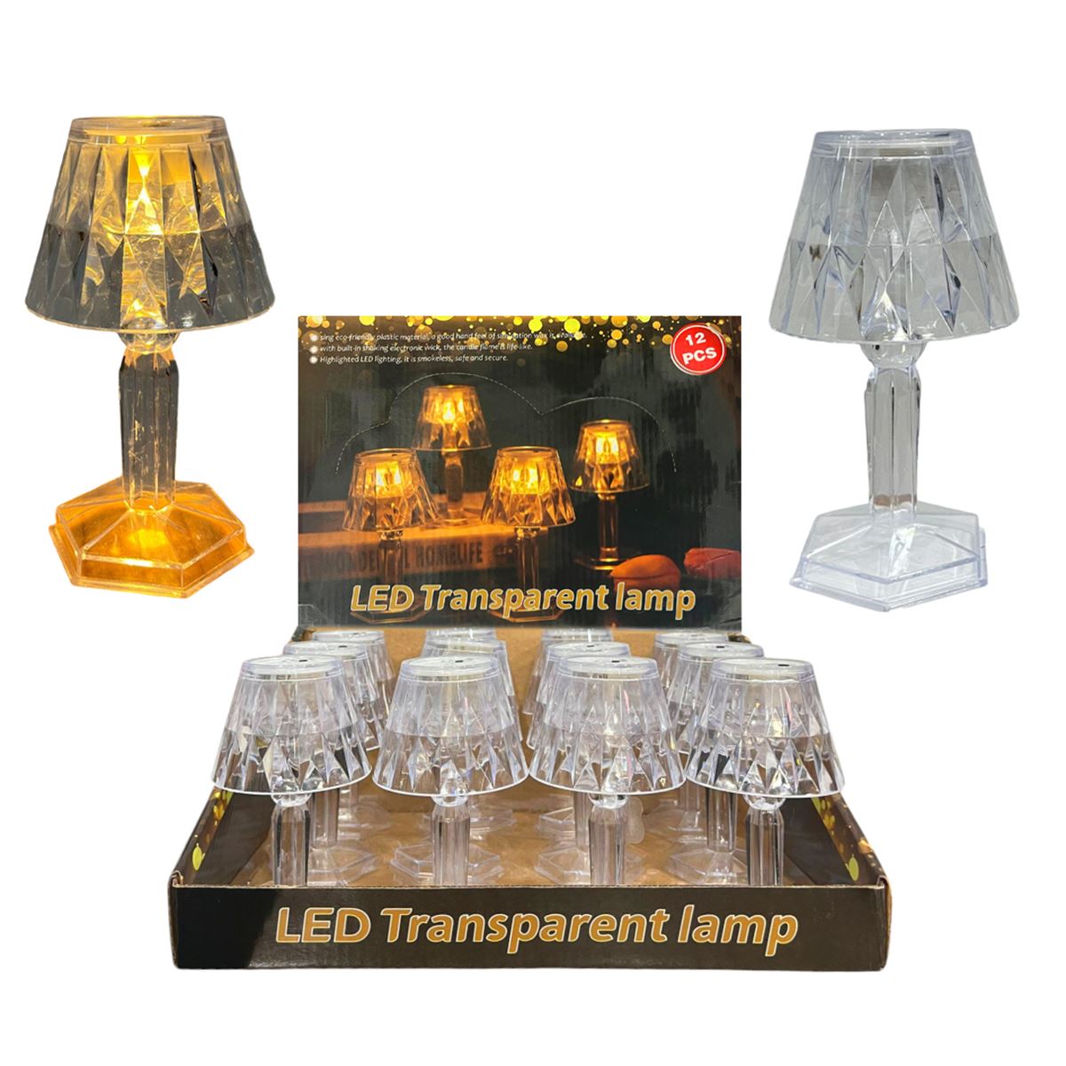 LED TRANSPARENT LAMBA FY-805 PLASTİK KÜÇÜK 12 Lİ 1