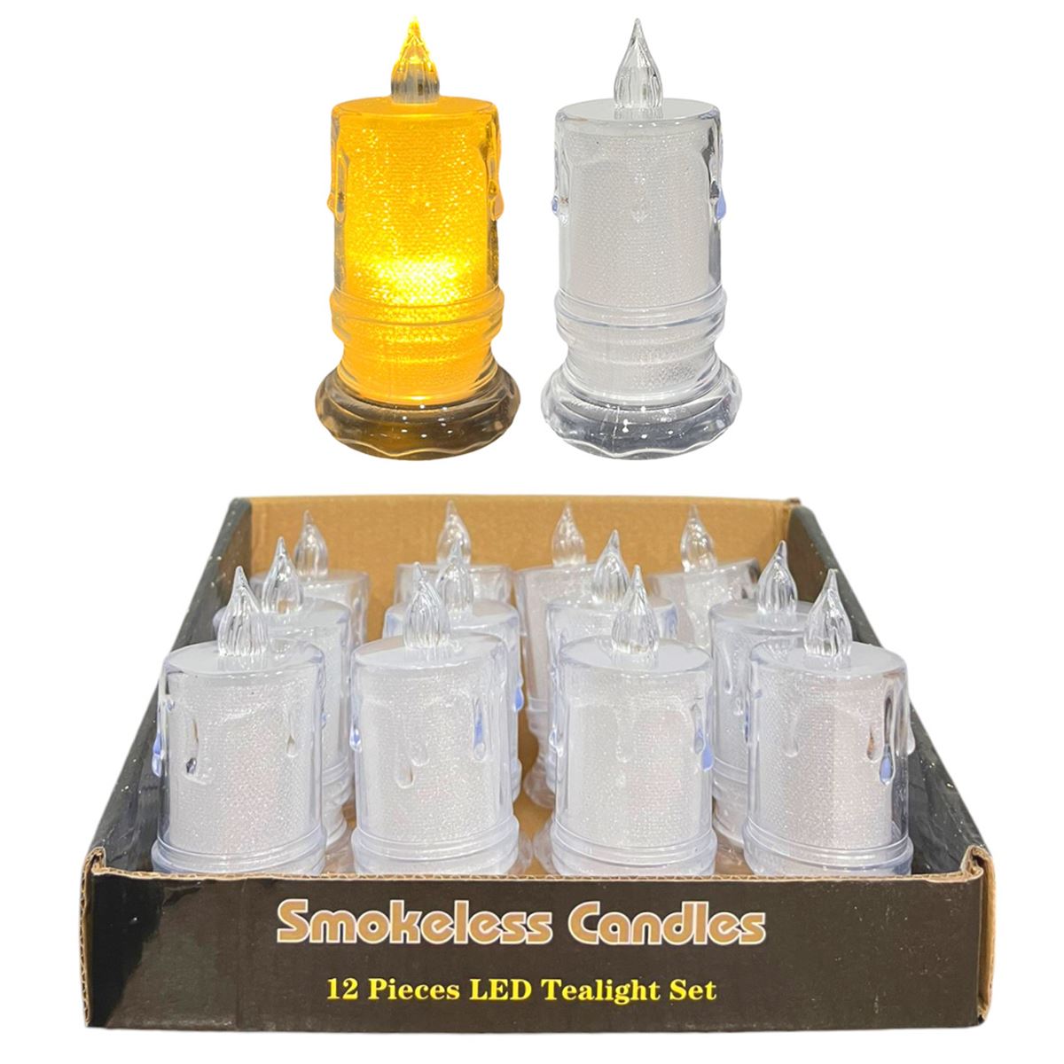 SMOKELESS CANDLES PİLLİ IŞIKLI MUM FY-807-2 20-24M04 PLASTİK 12 Lİ 1