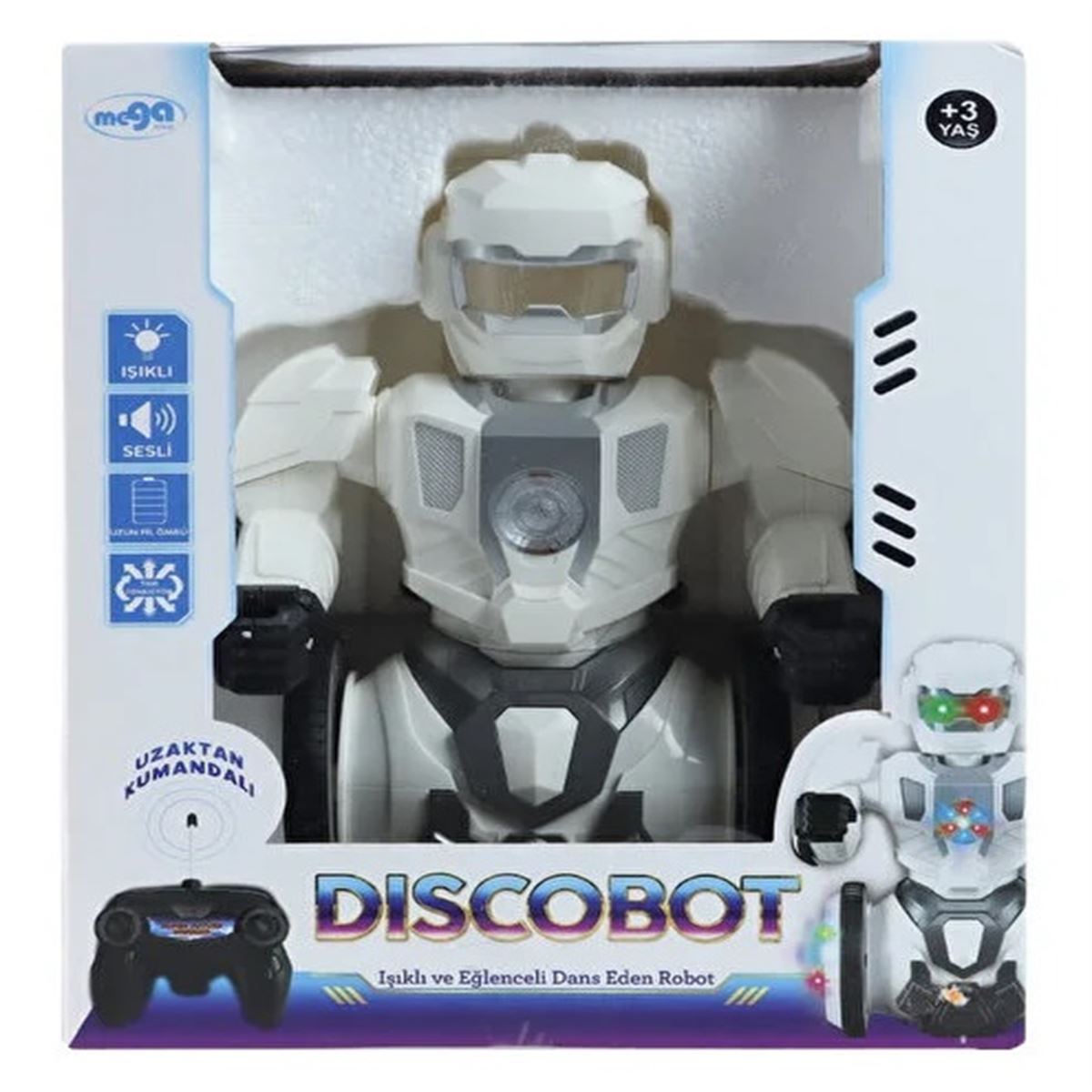 MEGA DİSCOBOT CX-0632 IŞIKLI VE EĞLENCELİ DANS EDEN ROBOT SESLİ PİLLİ 3+ 1