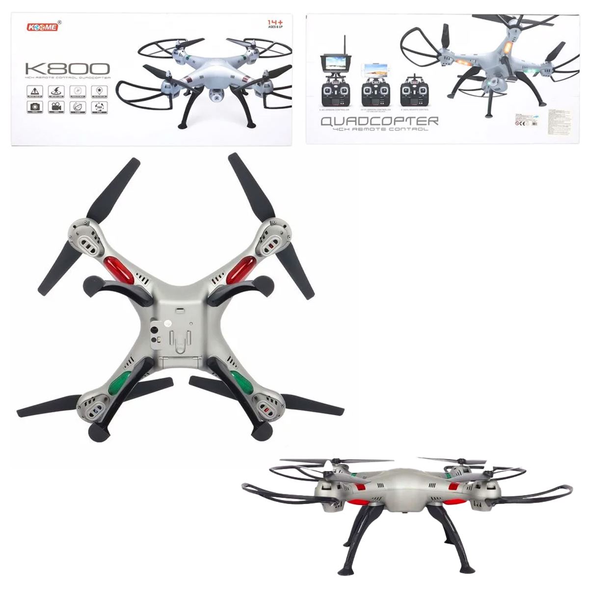 KOOME QUADCOPTER DRONE K800A KAMERALI 4CH R/C 6 AXİS 14+ 1