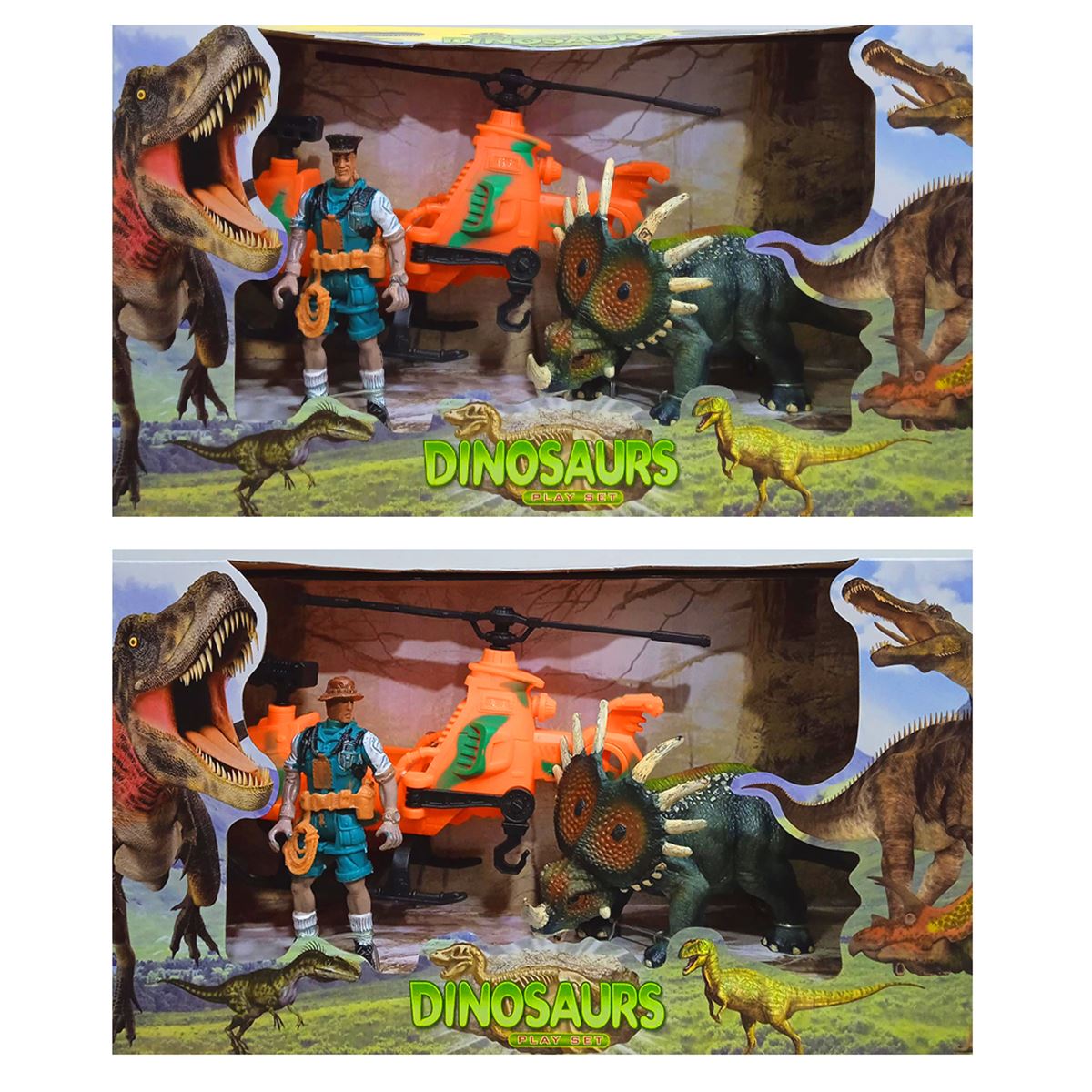 MEGA DİNOSAURS G124-46 DİNOZOR AVCISI HELİKOPTER VE FİGÜR 3+ 1