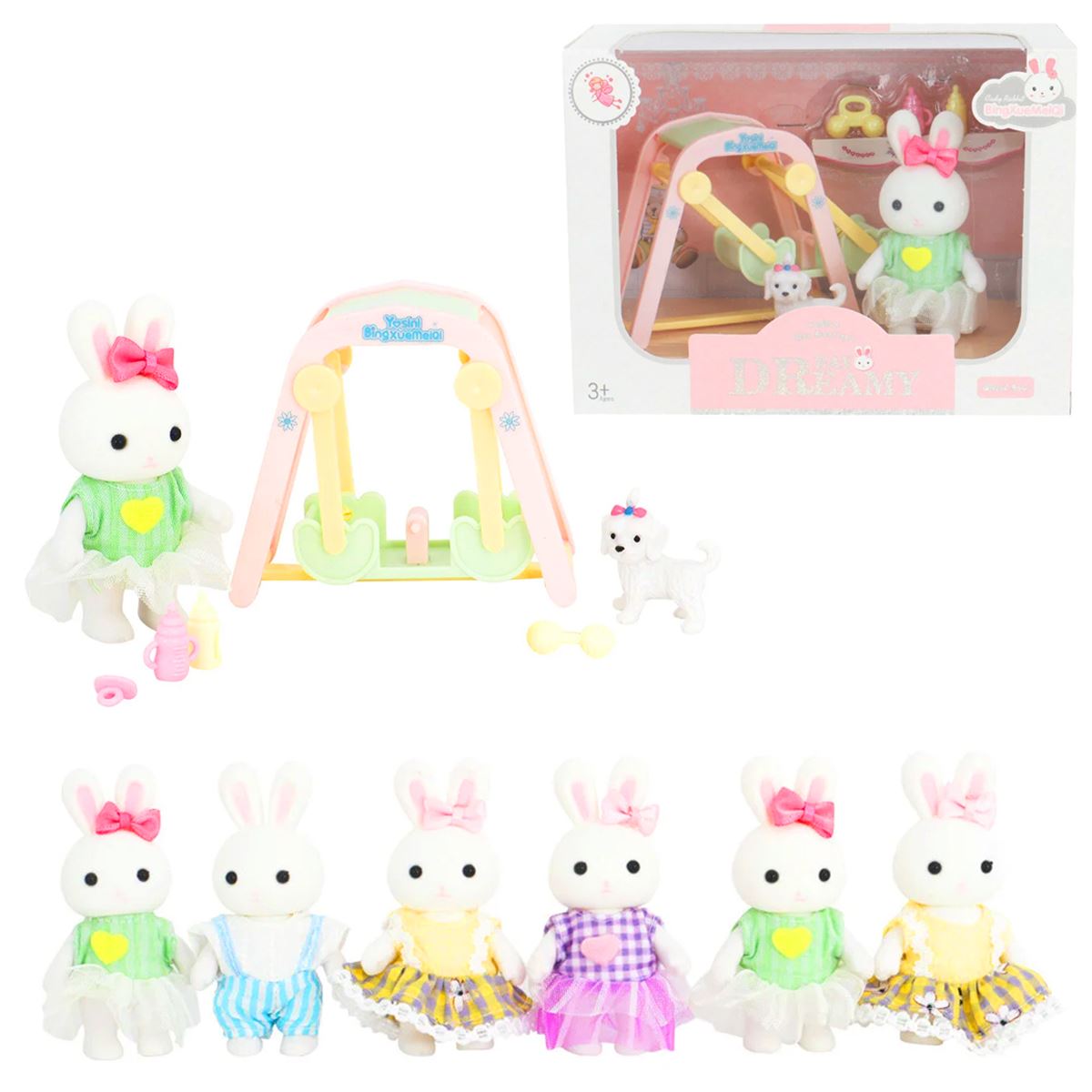 BAY DREAMY MİNİ TAVŞAN 6621-2 AKSESUARLI PET SALINCAK SETİ 3+ 1