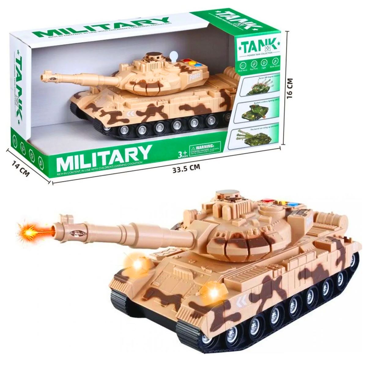 MEGA ASKERİ TANK WH1225C-2 UZUN NAMLU SESLİ IŞIKLI 3+ 1