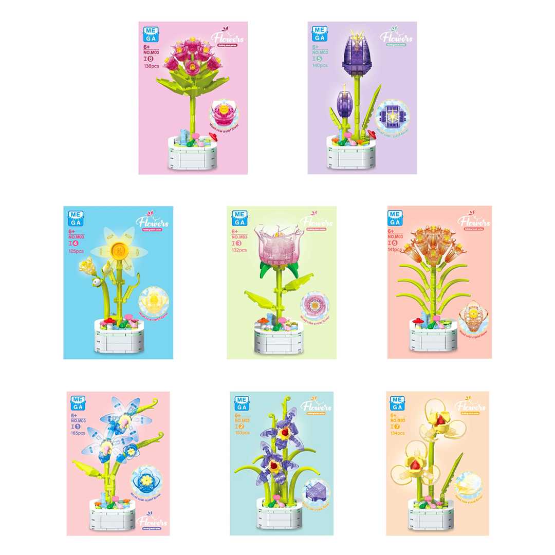 MEGA FLOWERS M03-1-8 KRİSTAL ÇİÇEKLER 125-165 PARÇA 8 Lİ 6+ 1