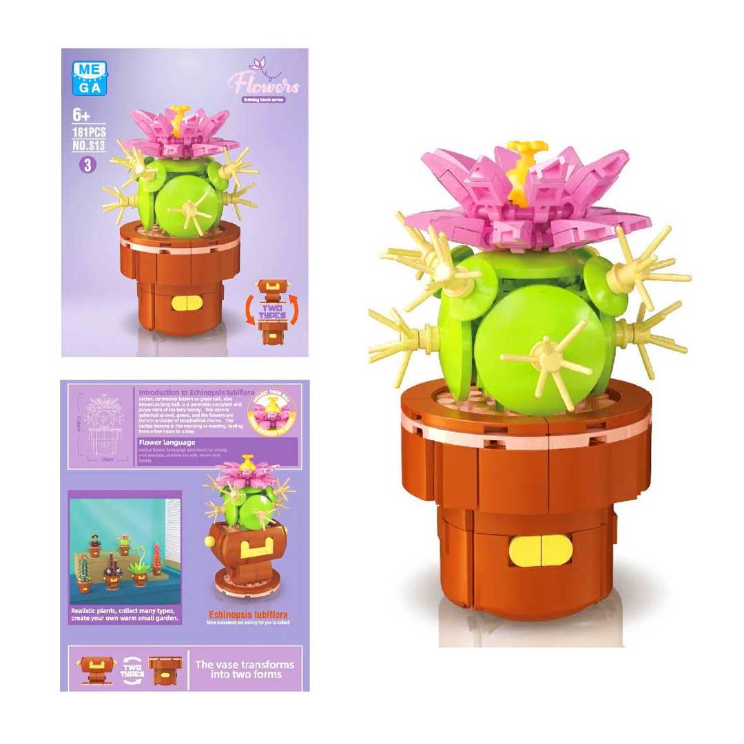 MEGA FLOWERS S13-3 KAKTÜS ECHİNOPSİS TUBİFLORA 181 PARÇA 6+ 1