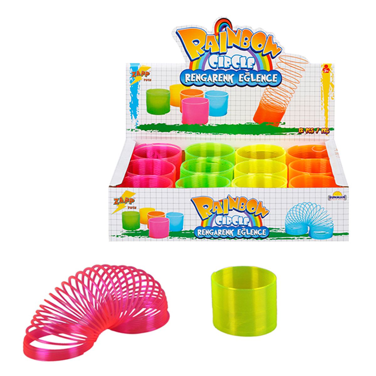 SUNMAN ZAPP TOYS STRES YAYI A1028-TM RAİNBOW KARIŞIK RENKLİ ŞEFAF 12 Lİ 3+ 1