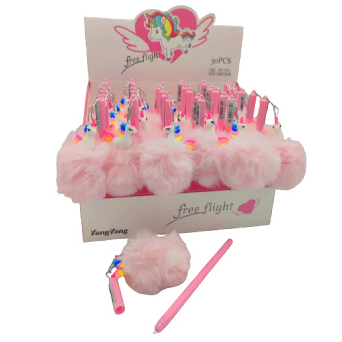 UNİCUS JEL TÜKENMEZ KALEM 1610 UNİCORN PEMBE PONPON 30 LU 1