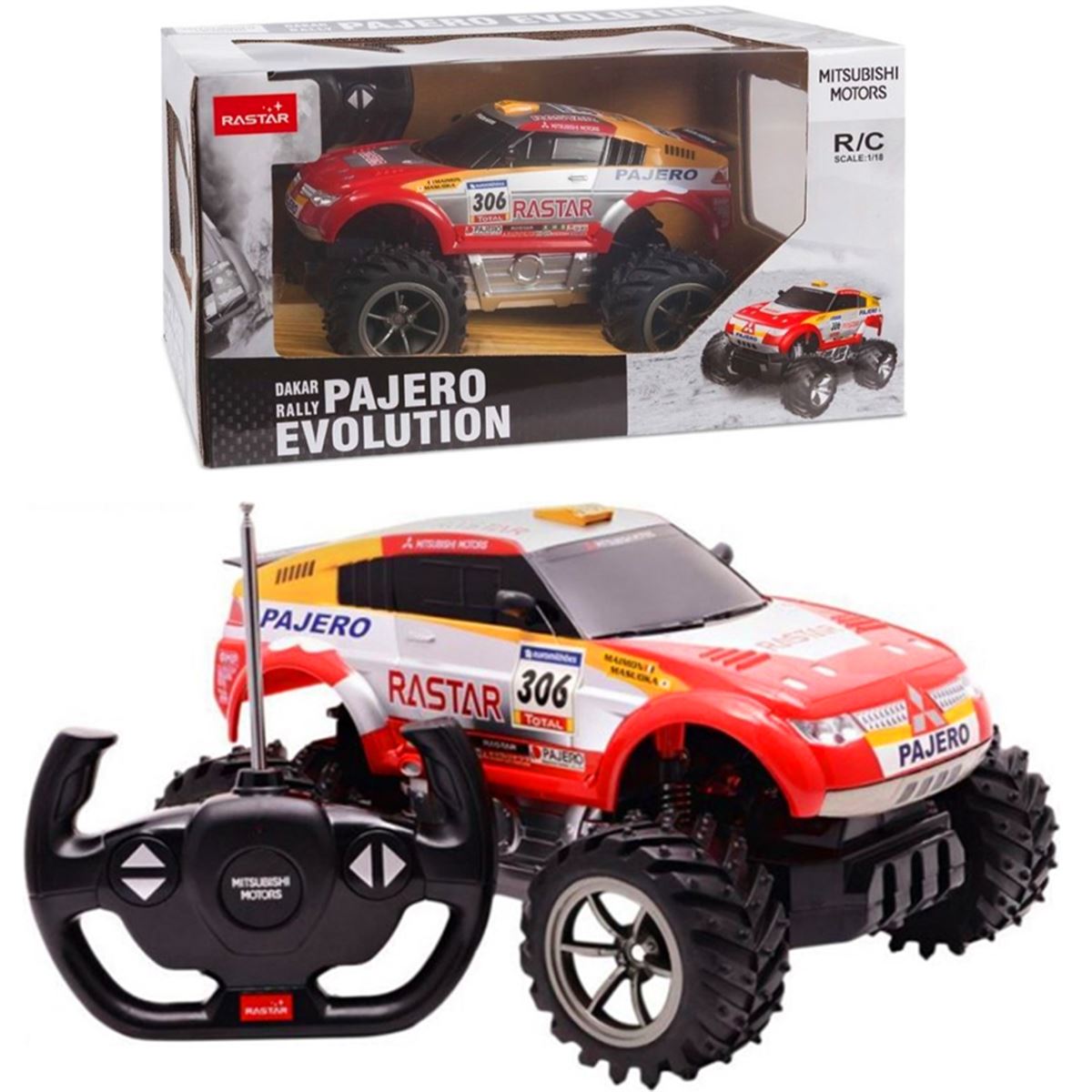 SUNMAN RASTAR KUMANDALI ARABA 20100 MİTSUBİSHİ RALLY PİLLİ 1:18 2.4GHZ 6+ 1
