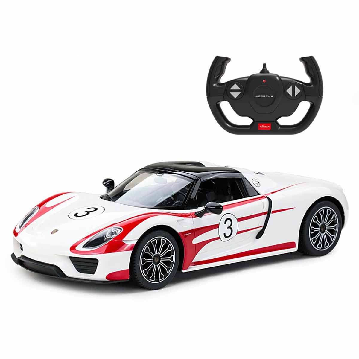 SUNMAN RASTAR KUMANDALI ARABA 70710 PORSCHE 918 SPYDER WEİSSACH F/F R/C 2.4GHZ 1:14 IŞIKLI  6+ 1
