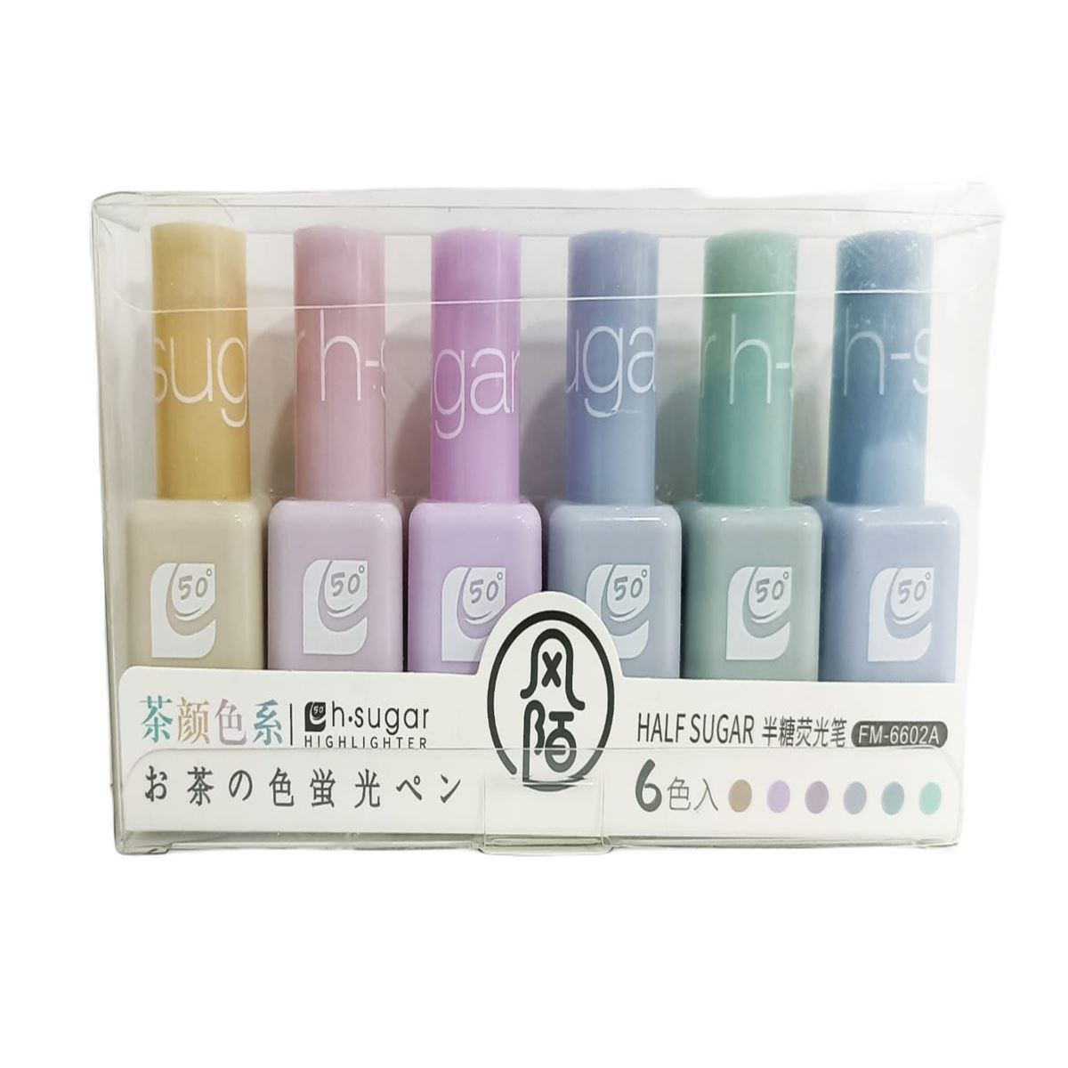 HALF SUGAR FOSFORLU KALEM FM-6602 MİNİ OJE PASTEL 6 RENK 1