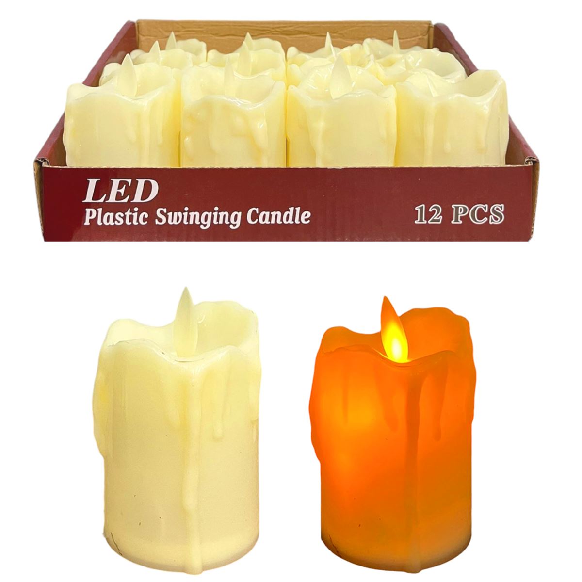 LED PİLLİ IŞIKLI MUM 20-24M06 PLASTİK KÜÇÜK 12 Lİ 1