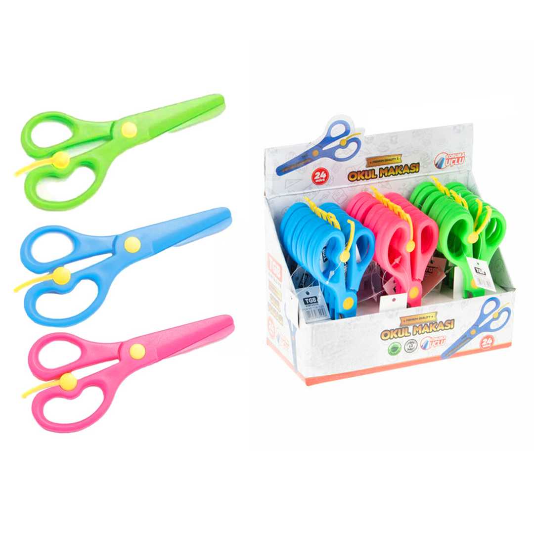 LİTTLE FİSH ÇOCUK MAKASI KV-311 KORUMALI 3 RENK 24 LÜ 1