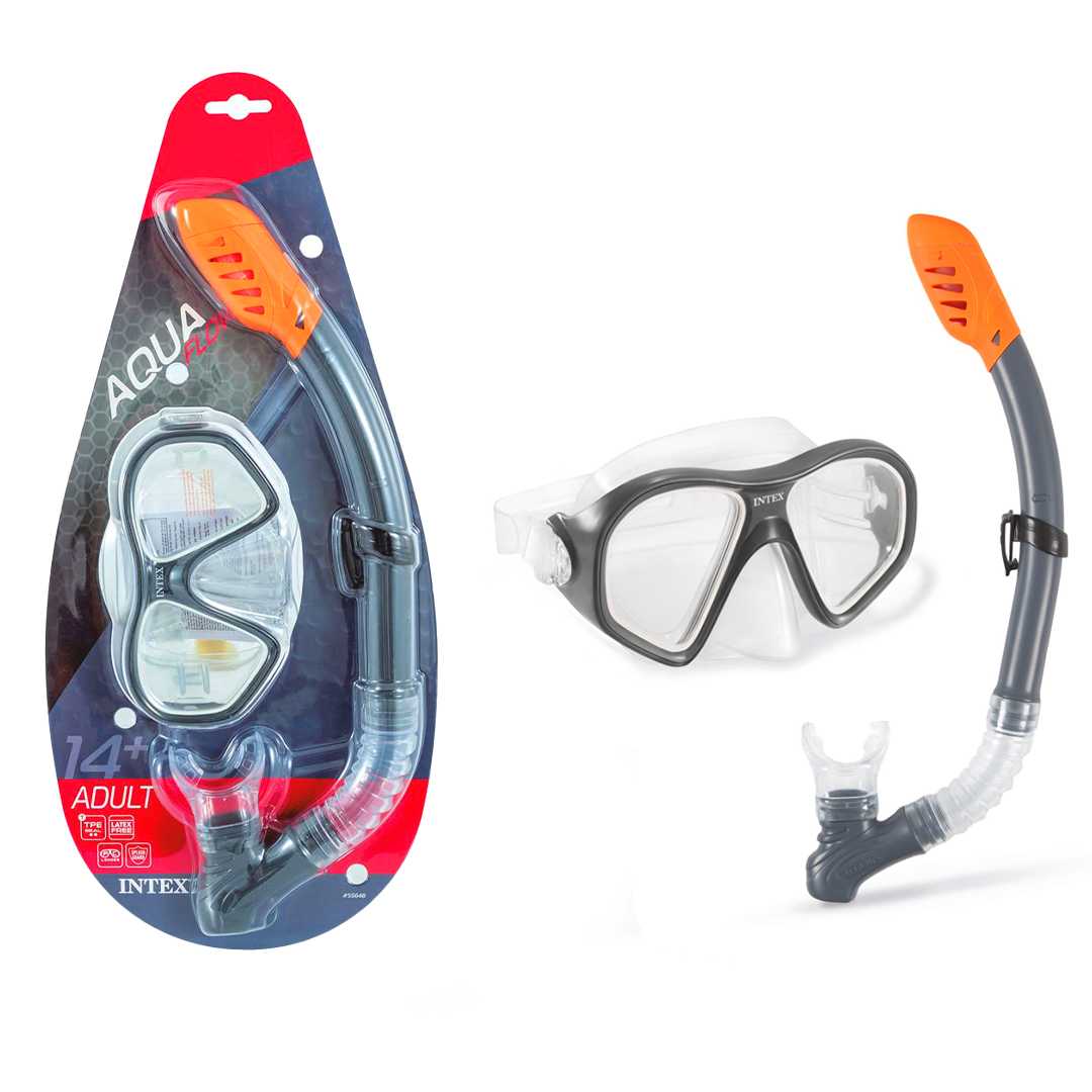 İNTEX 55648 AQUA FLOW MASKE VE ŞNORKEL SET 14+ 1