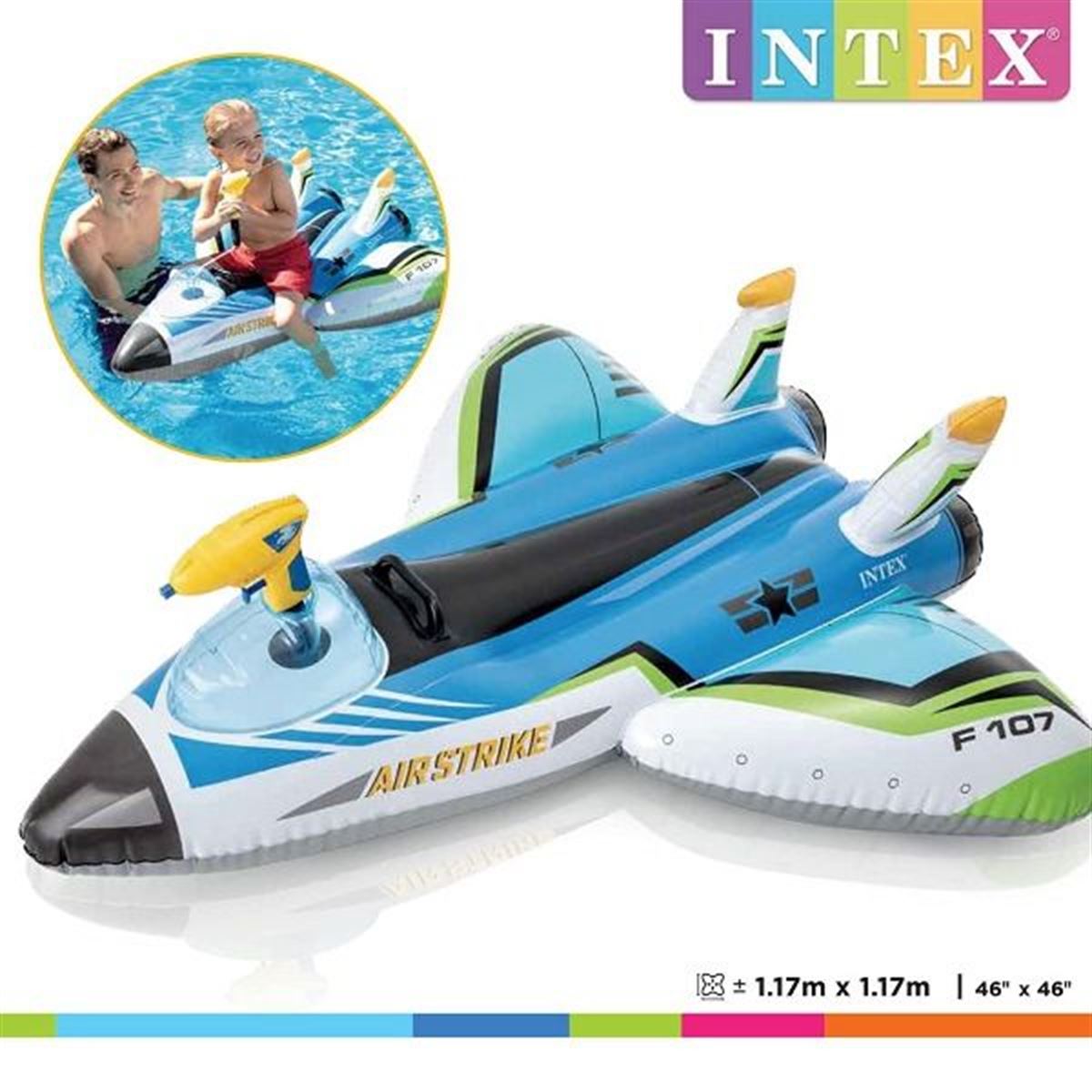 İNTEX 57536NP WET SET COLLECTİON SU TABANCALI UÇAK BİNİCİ 117x117 CM 3+ 1