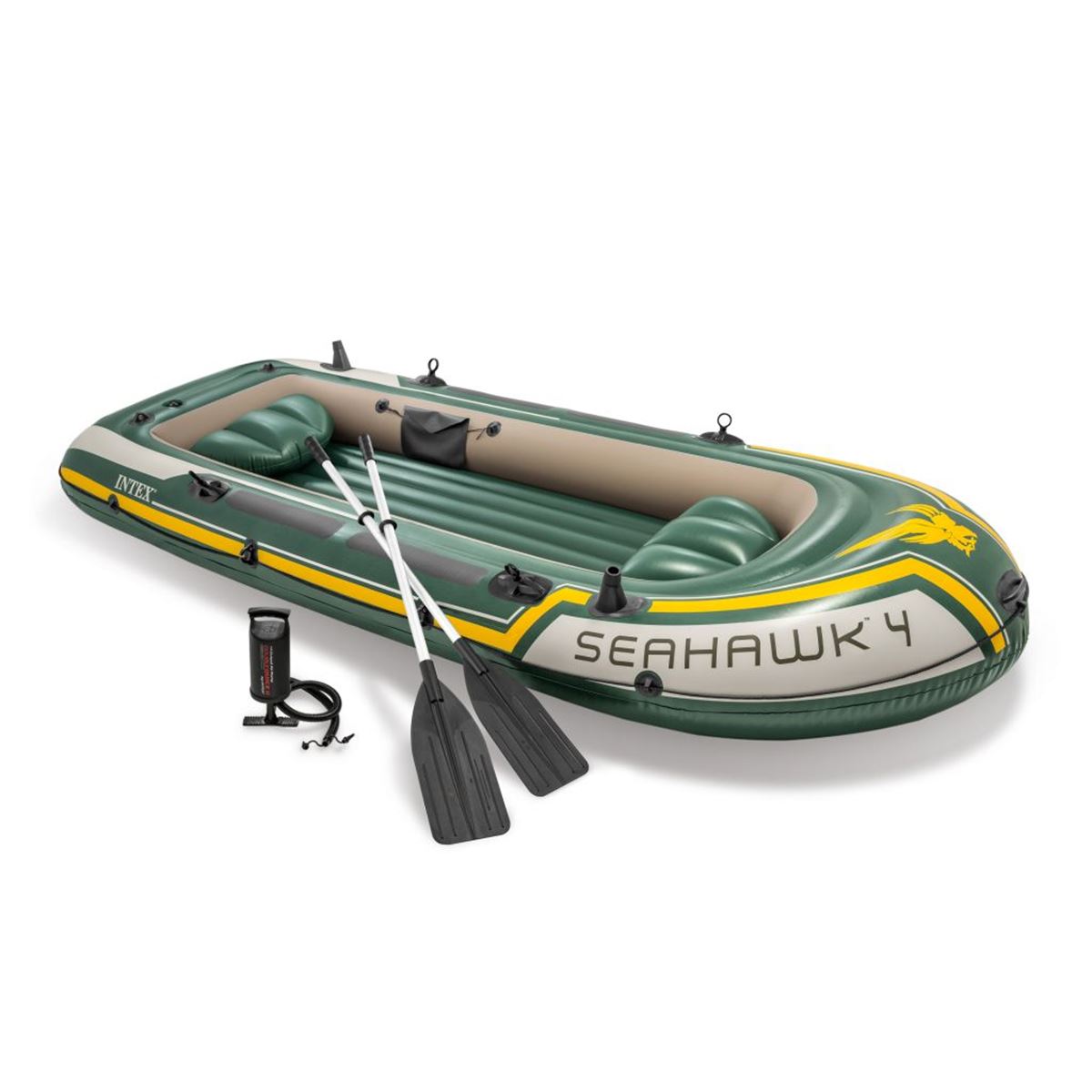 İNTEX 68351NP SEAHAWK 4 BOT SET KÜREK VE POMPALI 351X145X48 CM 1