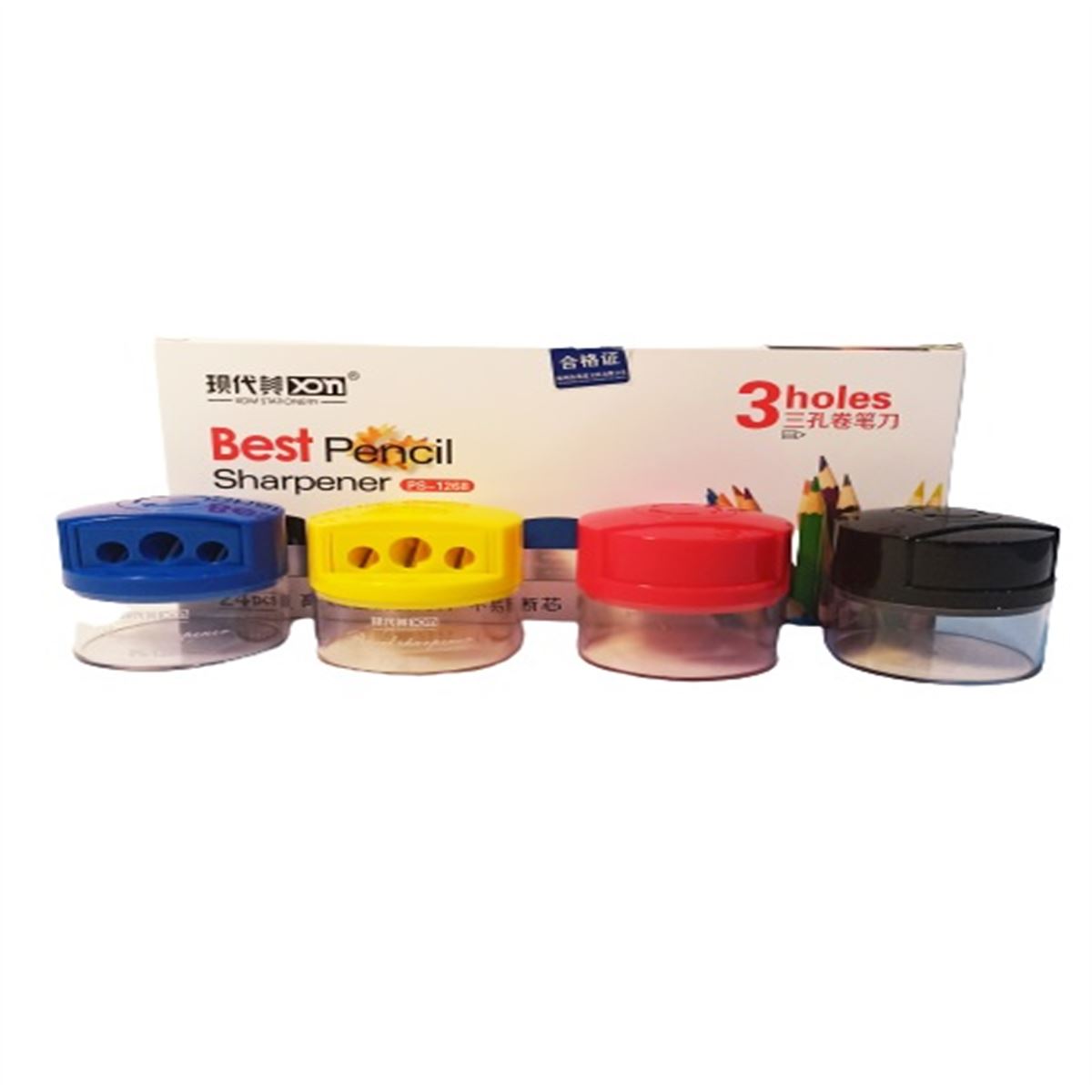 BEST PENCİL KALEMTIRAŞ PLASTİK ÜÇ BÖLMELİ DÖNER KAPAK 24 LÜ PS-1268 1