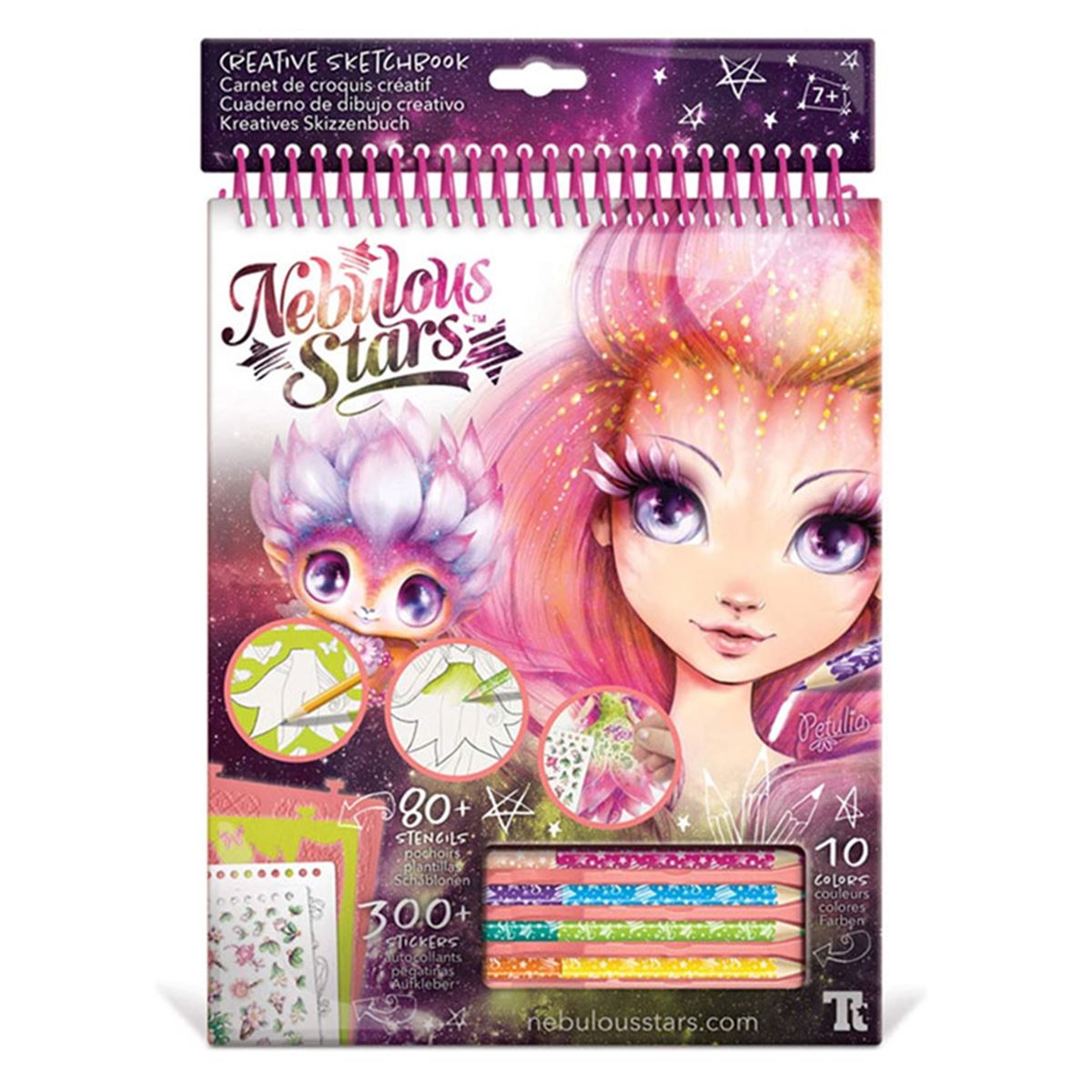 NEBULOUS STARS PETULİA ÇİZİM DEFTERİ STENCİLS + STİCKERS + KURUBOYA 10 RENK 111103 - 6927 1