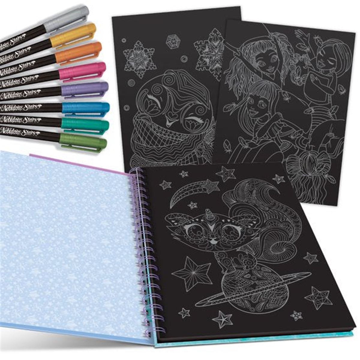 NEBULOUS STARS İSADORA COLORİNG ÇİZİM DEFTERİ SİYAH + KALEMLİ 6948-11136 1