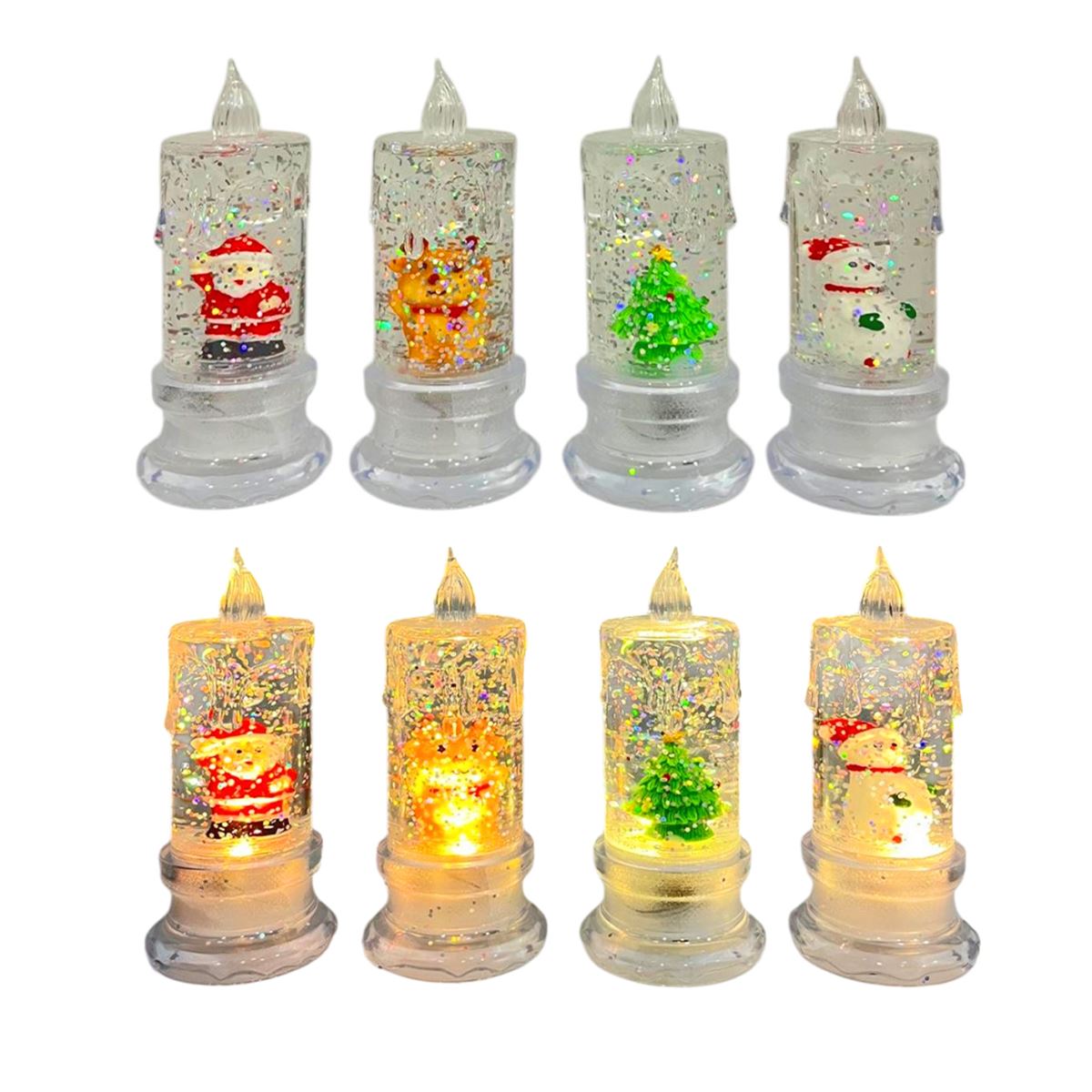 SİMULATED LED CANDLE MUM HS-13600 YILBAŞI SÜSÜ PİLLİ IŞIKLI PLASTİK KÜÇÜK 12 Lİ 1