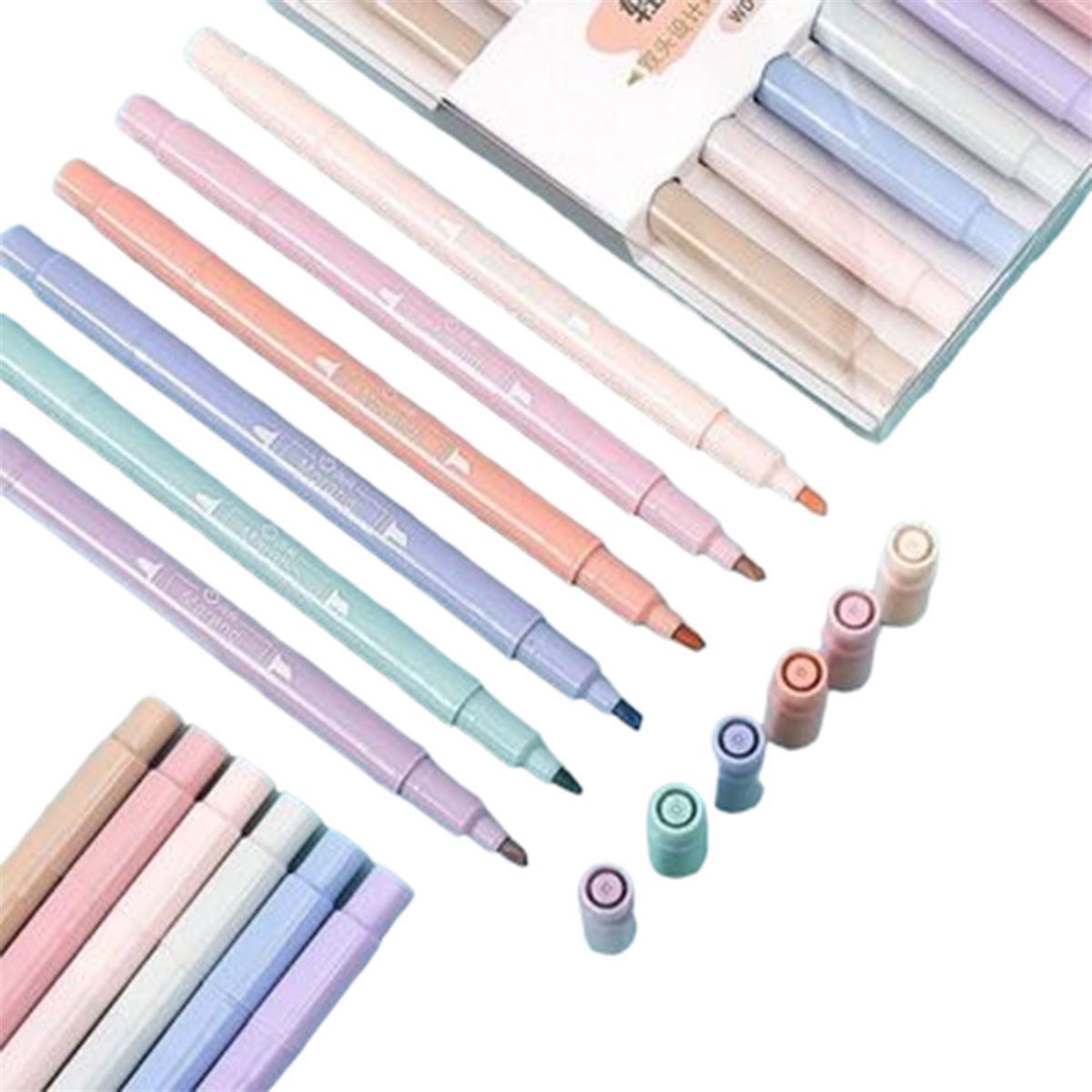 MAXX FOSFORLU KALEM ÇİFT TARAFLI PASTEL 6 RENK WD-500 1
