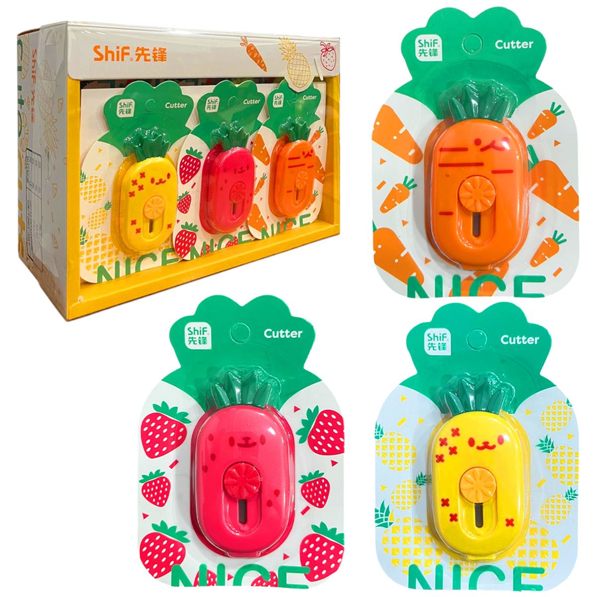 SHİF MİNİ MAKET BIÇAĞI 8142 SEVİMLİ MEYVE  24 LÜ 1