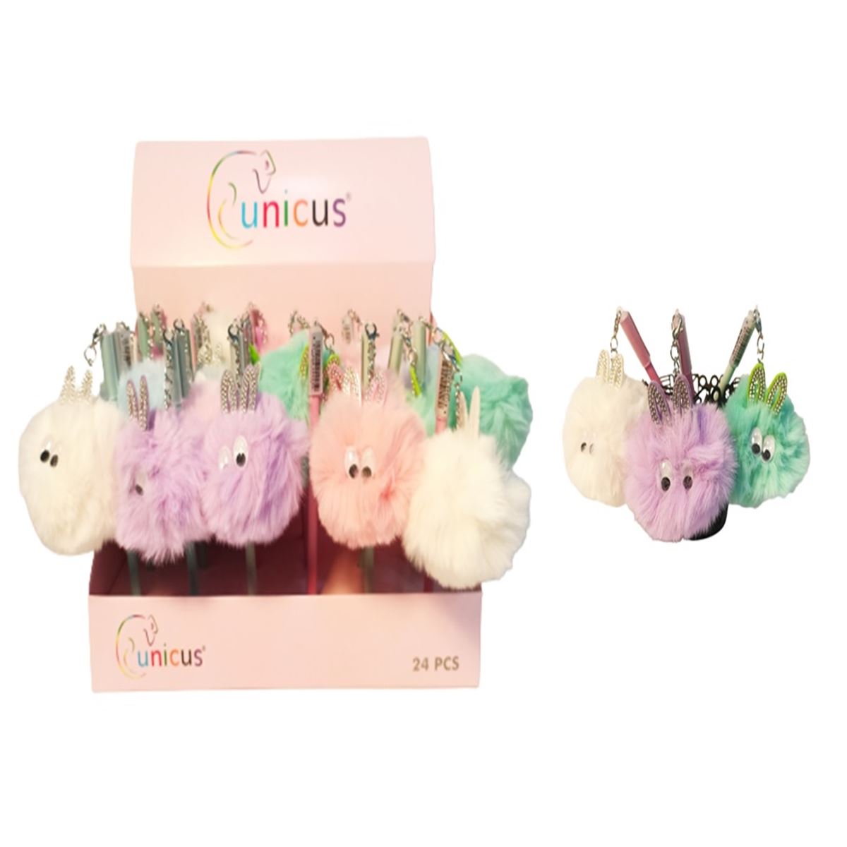 UNİCUS KURŞUN KALEM KK-9616 SİMLİ TAVŞAN PONPON 24 LÜ 1