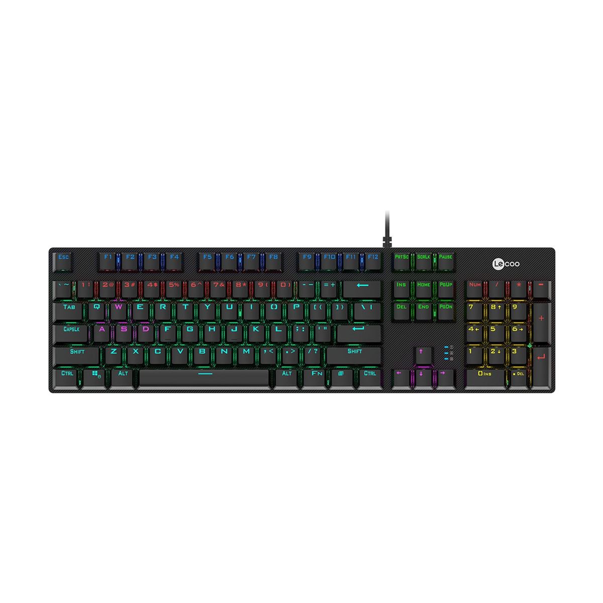 LECOO KLAVYE Q GK1101 SİYAH USB KABLOLU GÖKKUŞAĞI AYDINLATMALI MEKANİK 1