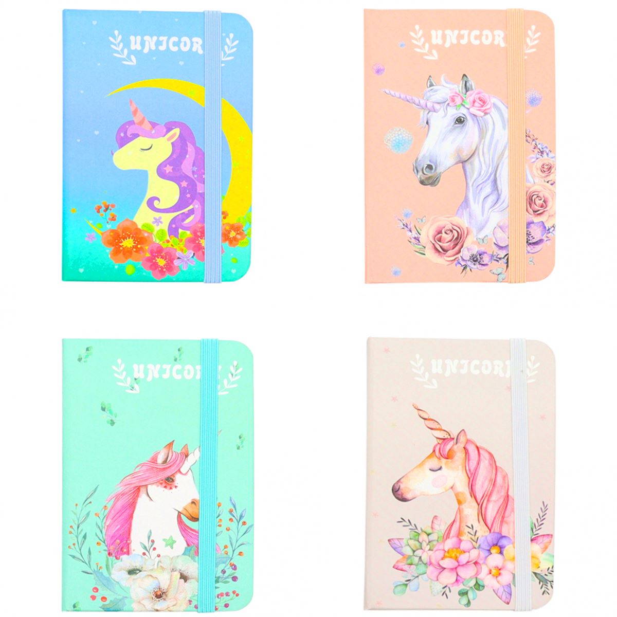 ALPER NOT DEFTERİ A7 DİKİŞLİ SERT KAPAK UNİCORN - DİNO - KELEBEK LASTİKLİ 3781 1